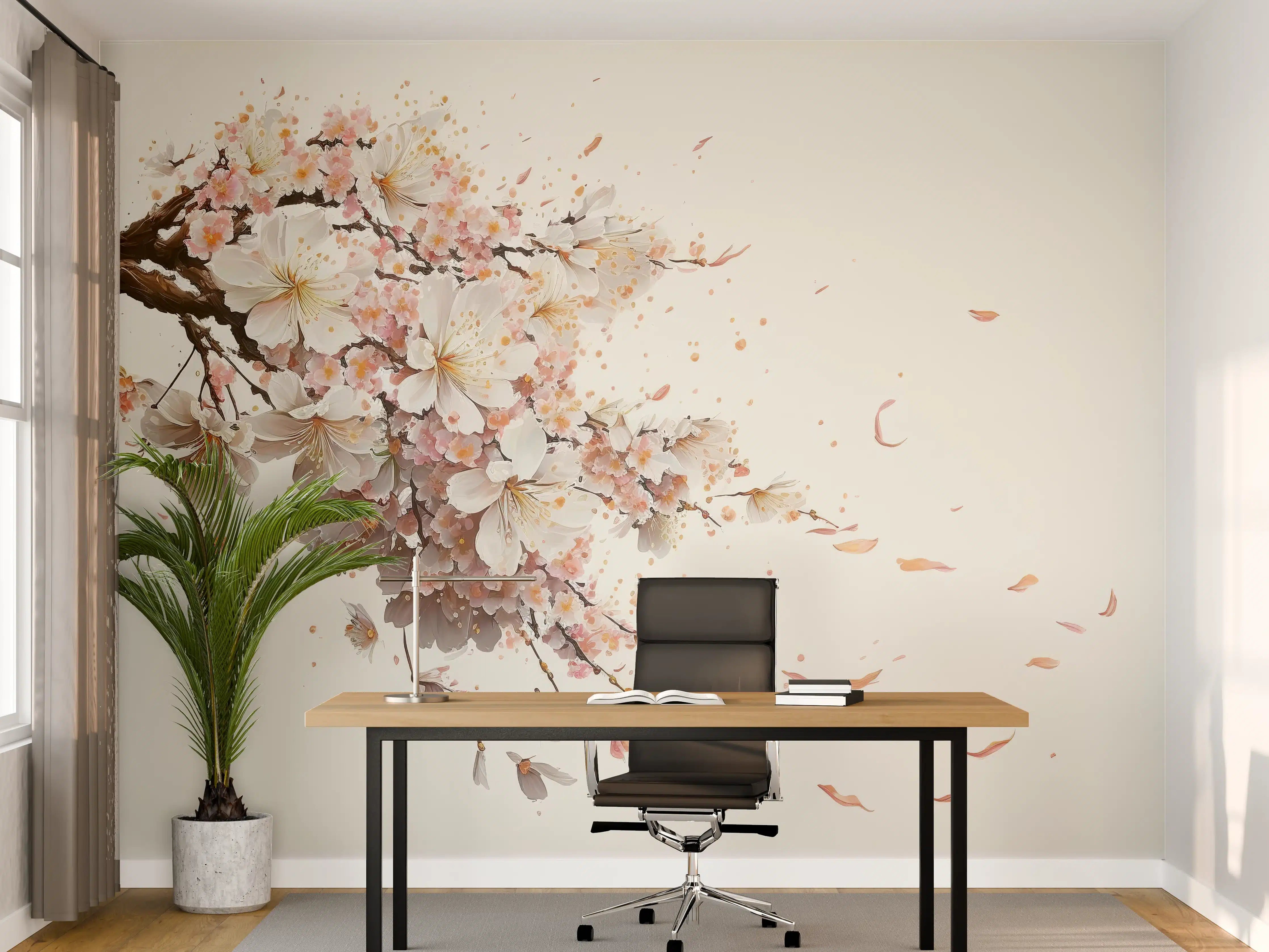 Büro Wandgestaltung - Sakura-Kirschblüten-Zweig