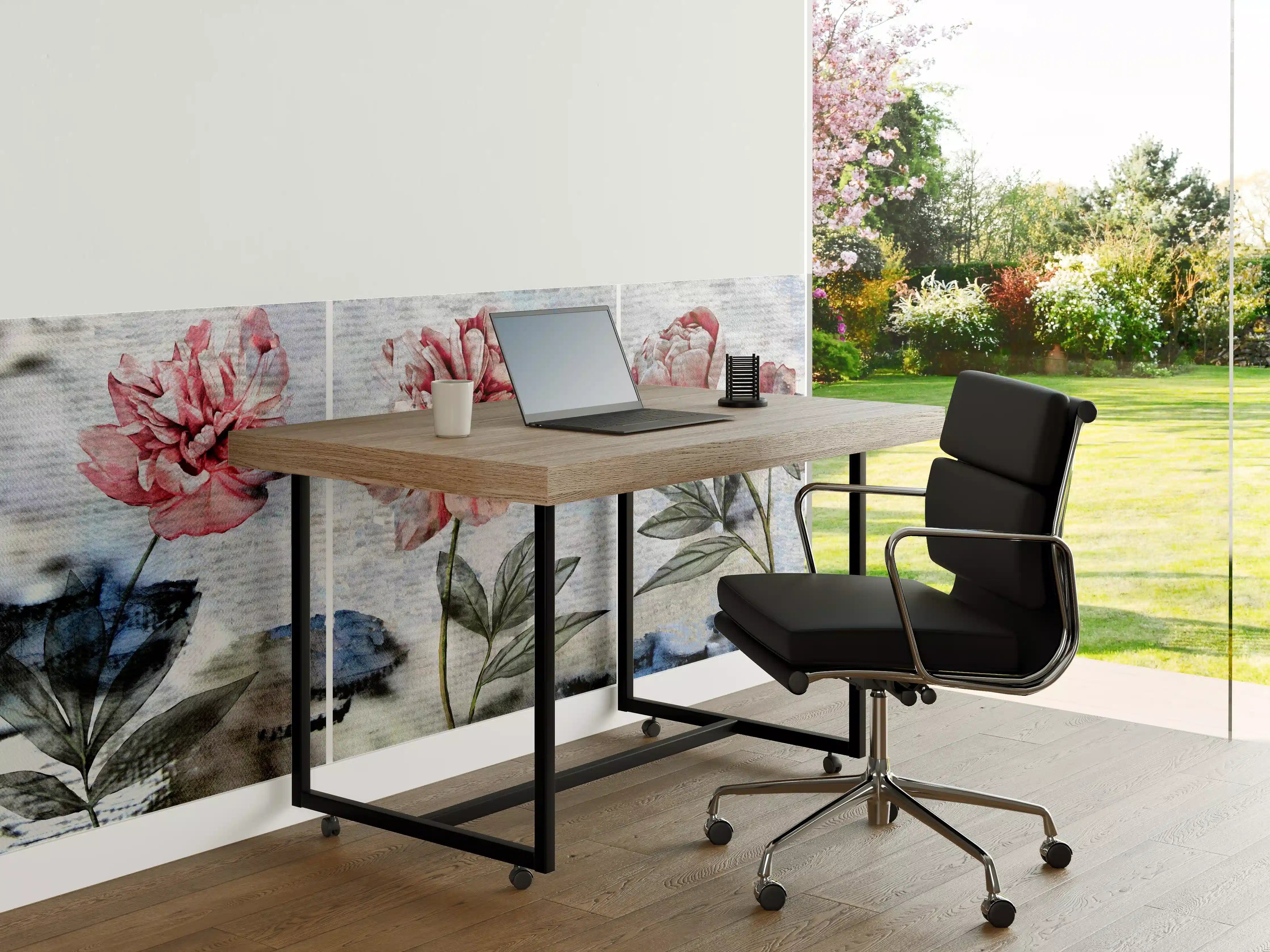 Büro Wandgestaltung - Sammlung von rosa Blumen - Ölgemälden