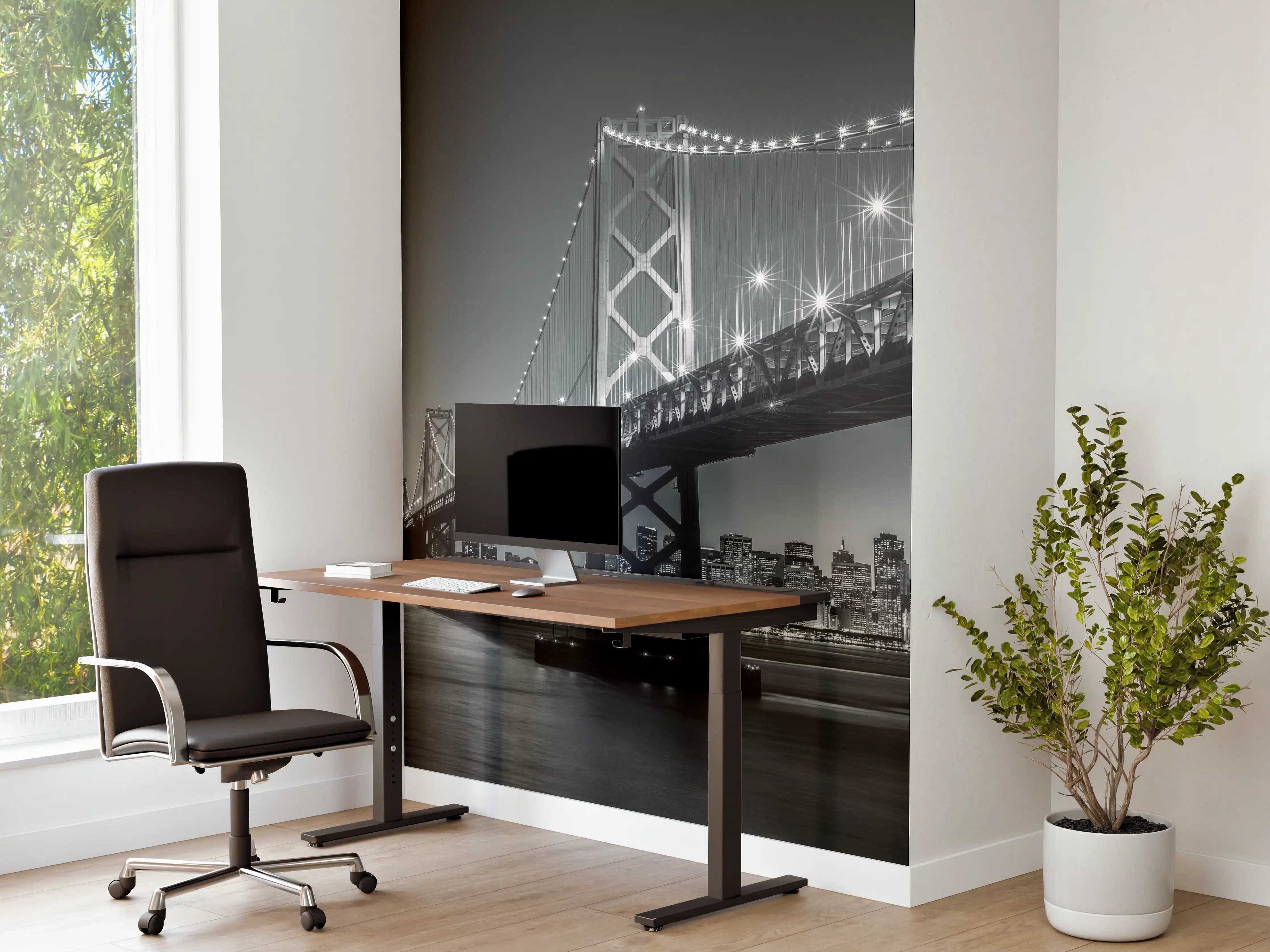 Büro Wandgestaltung - San Francisco Bay Bridge in Schwarz und Weiß
