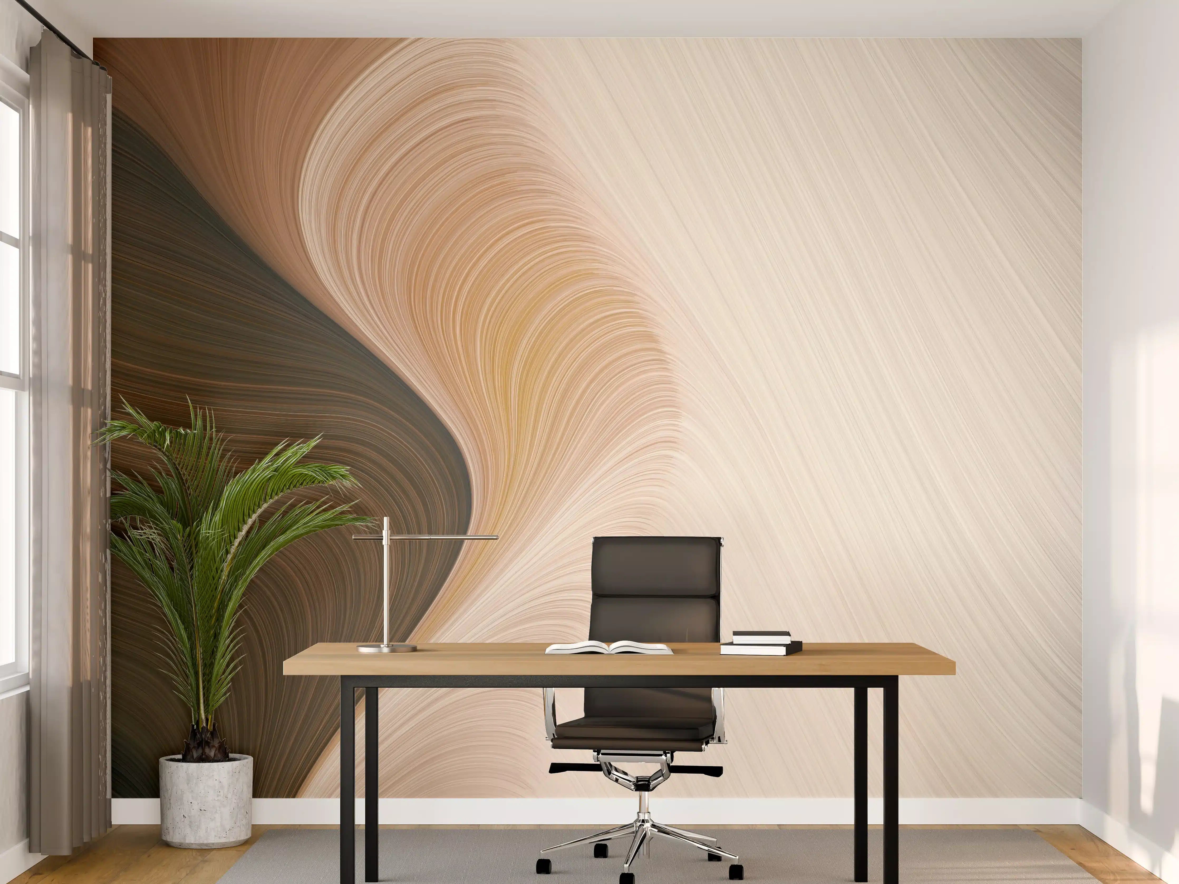 Büro Wandgestaltung - Sanfte Beige-Gold Struktur