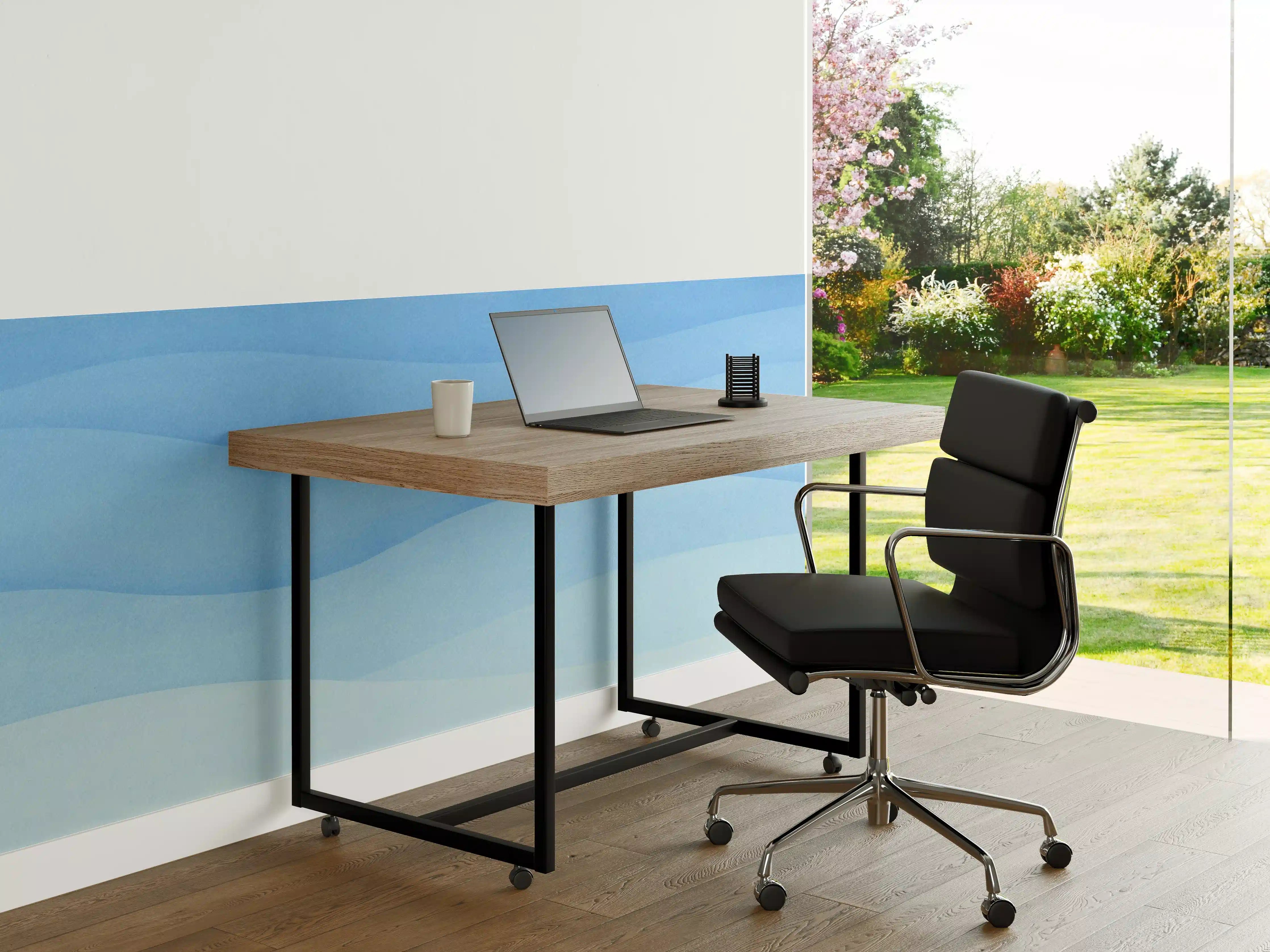 Büro Wandgestaltung - Sanfte Blau-Gradienten-Wellen
