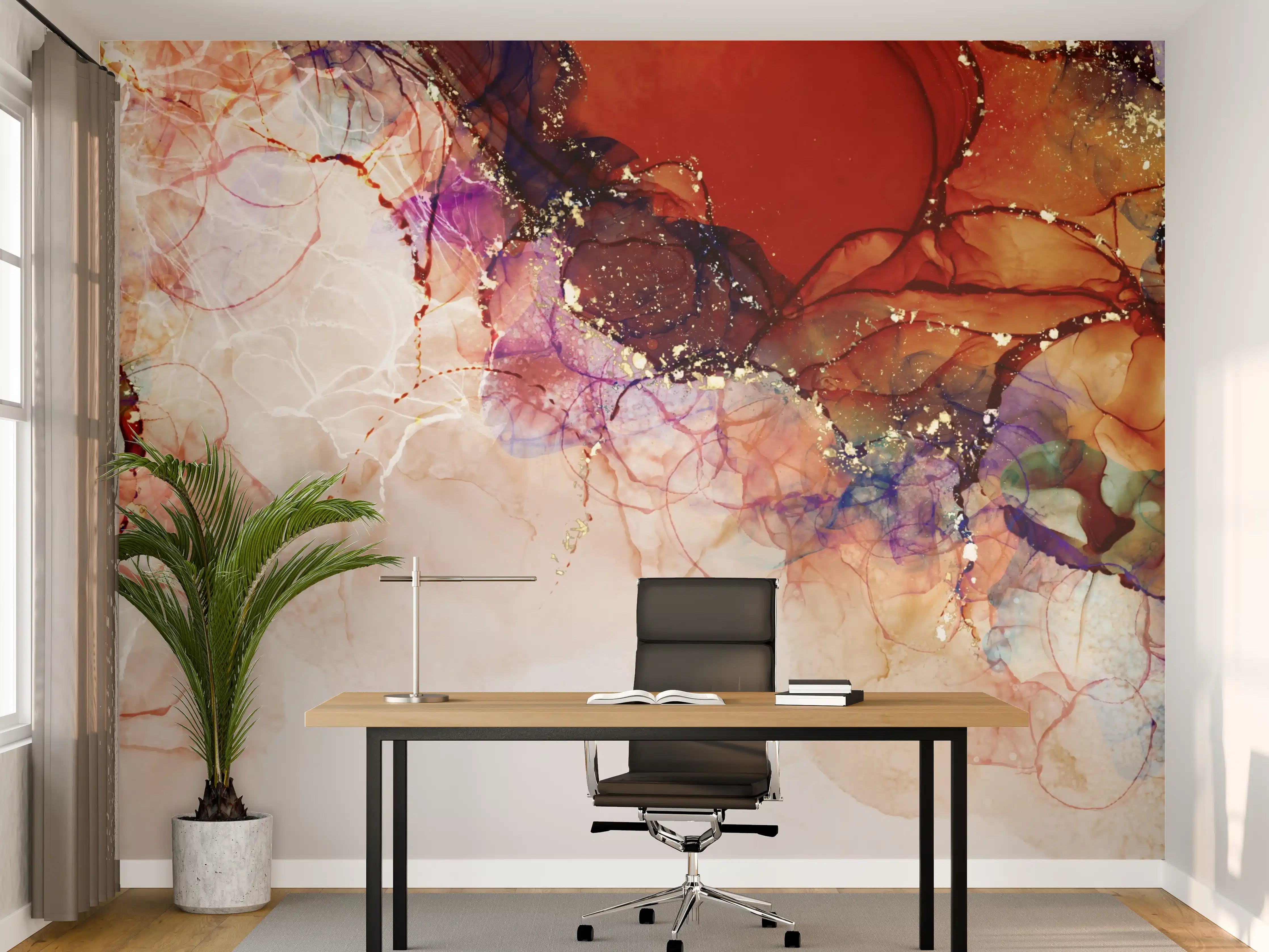 Büro Wandgestaltung - Sanfte Grau-Töne in Warmem Farbenspiel
