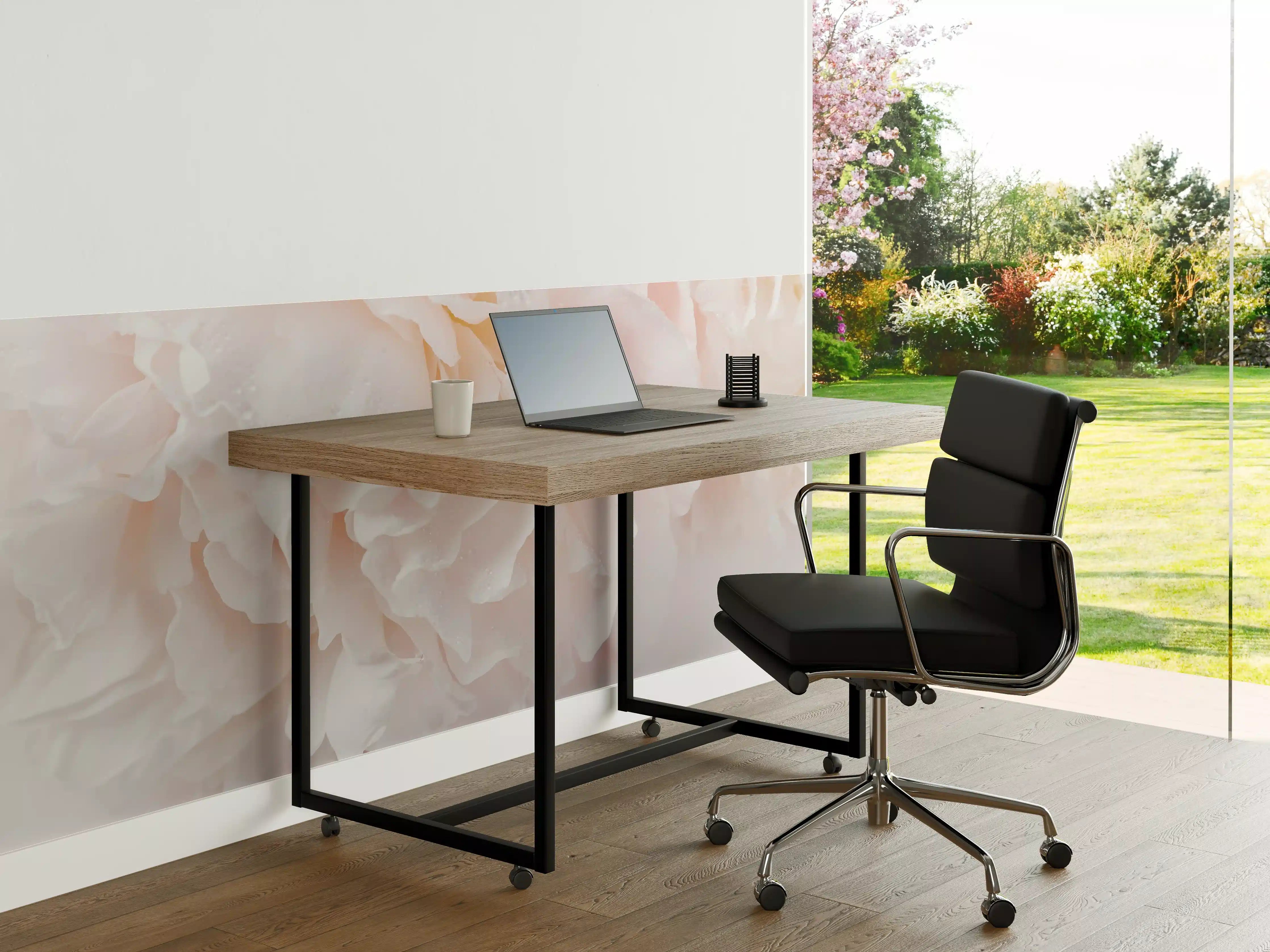 Büro Wandgestaltung - Sanfte Grautöne, Pfingstrosenmeer