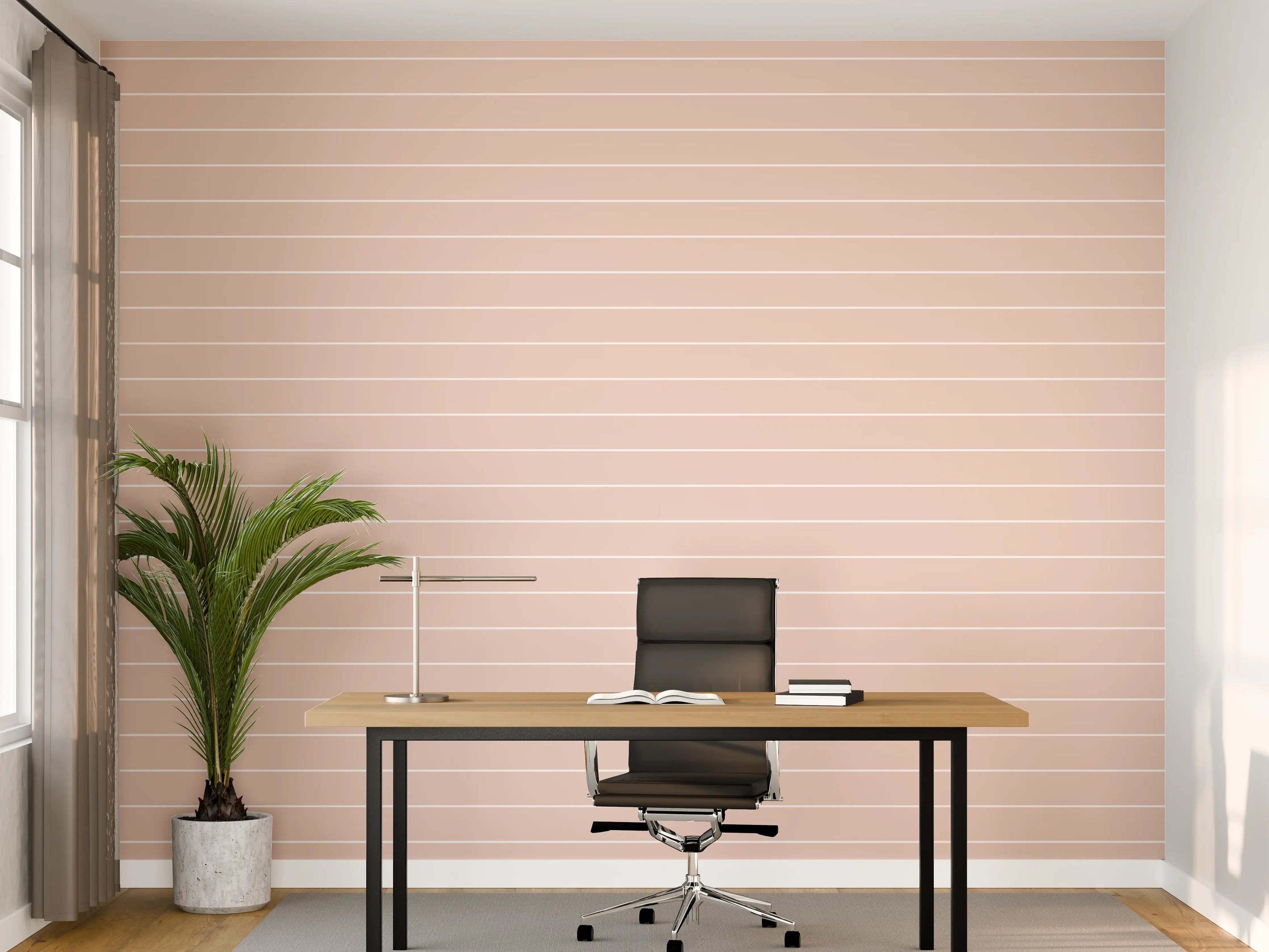 Büro Wandgestaltung - Sanfte Pastelltöne mit geometrischen Linien