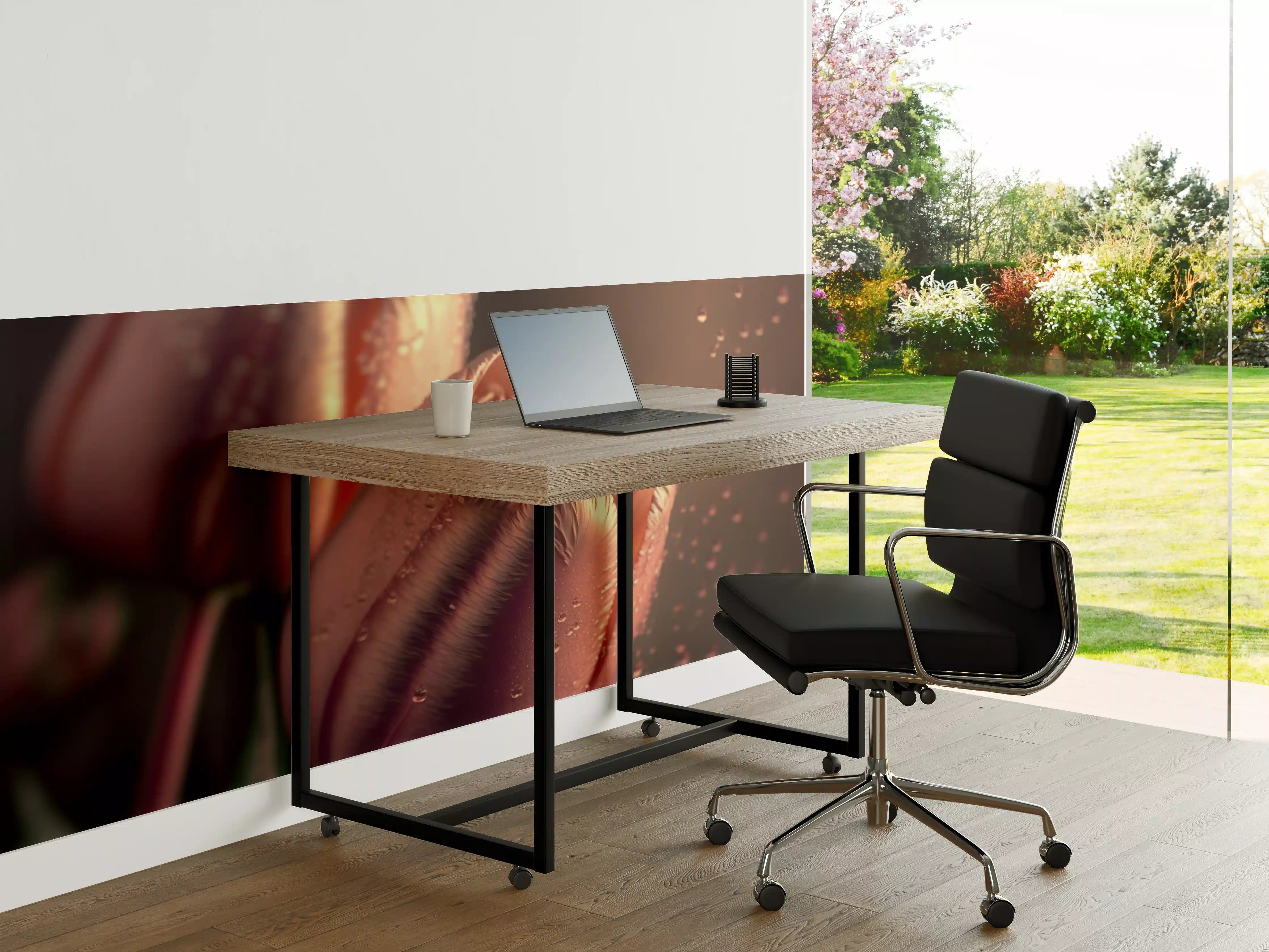 Büro Wandgestaltung - Sanfte Tulpen im Sonnenlicht mit Wassertröpfchen