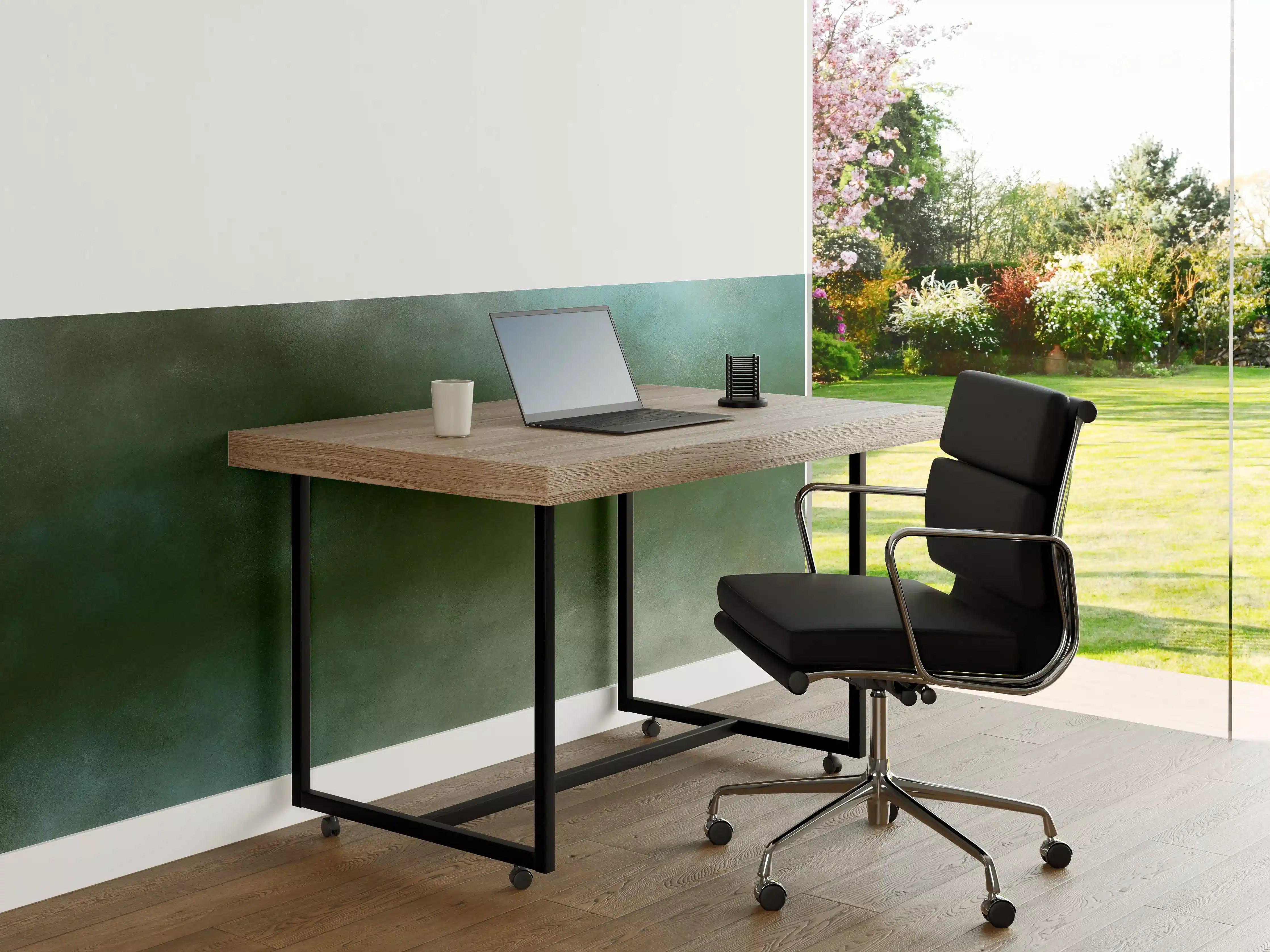 Büro Wandgestaltung - Sanfte Wasserfarben mit Blau- und Grüntönen