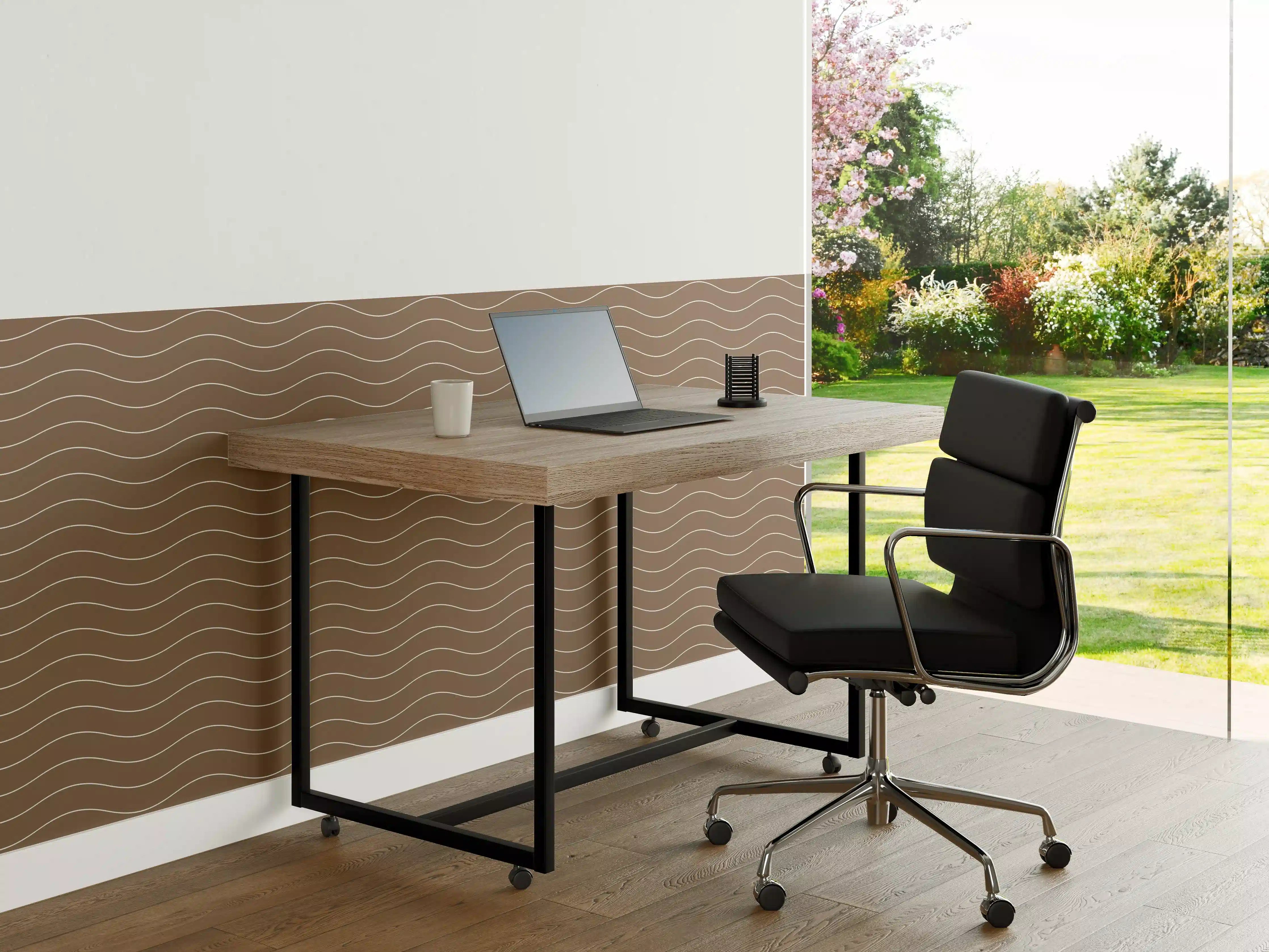 Büro Wandgestaltung - Sanfte Wasserwellen in Braun