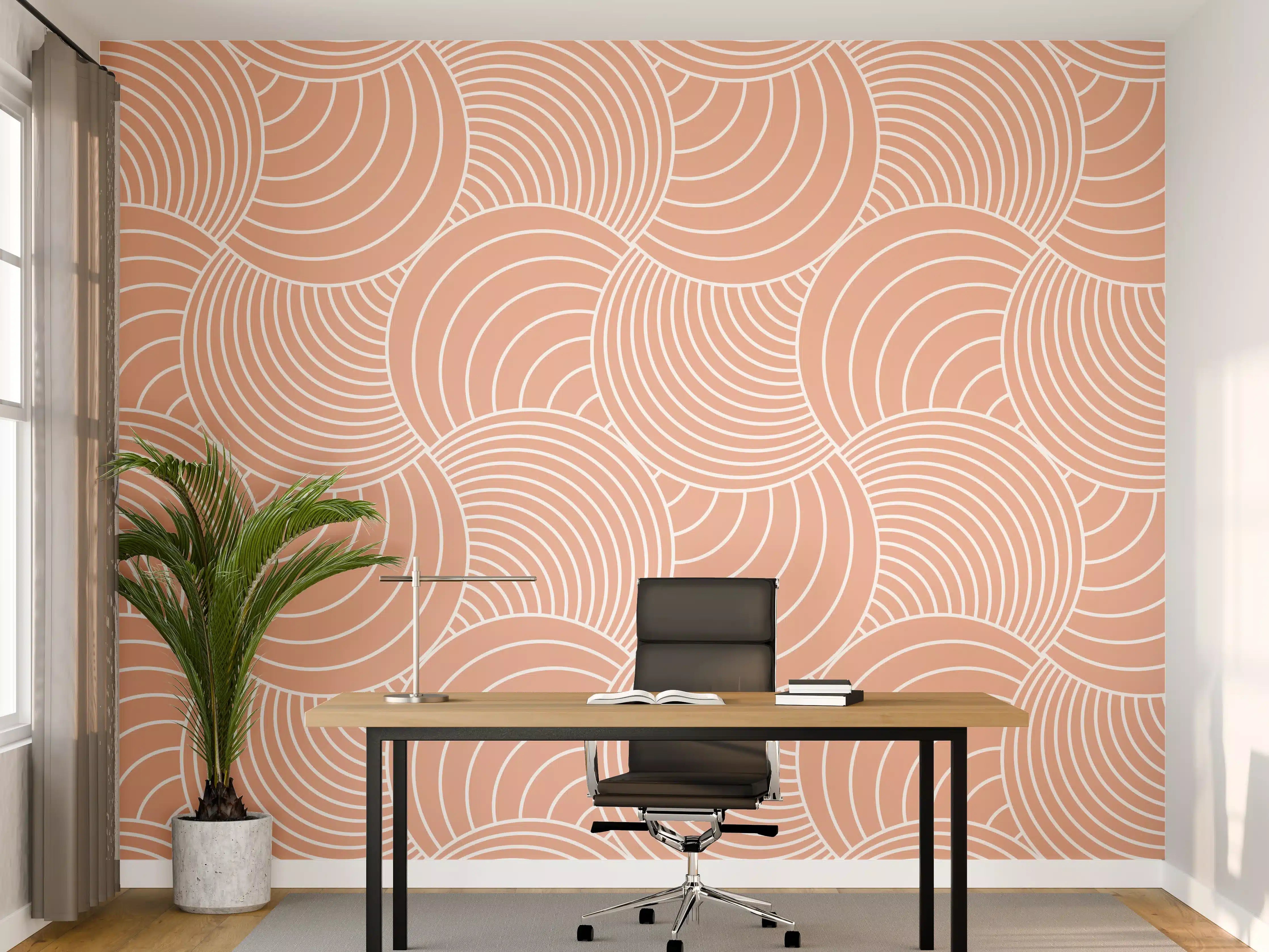 Büro Wandgestaltung - Sanfte Wellen in Creme