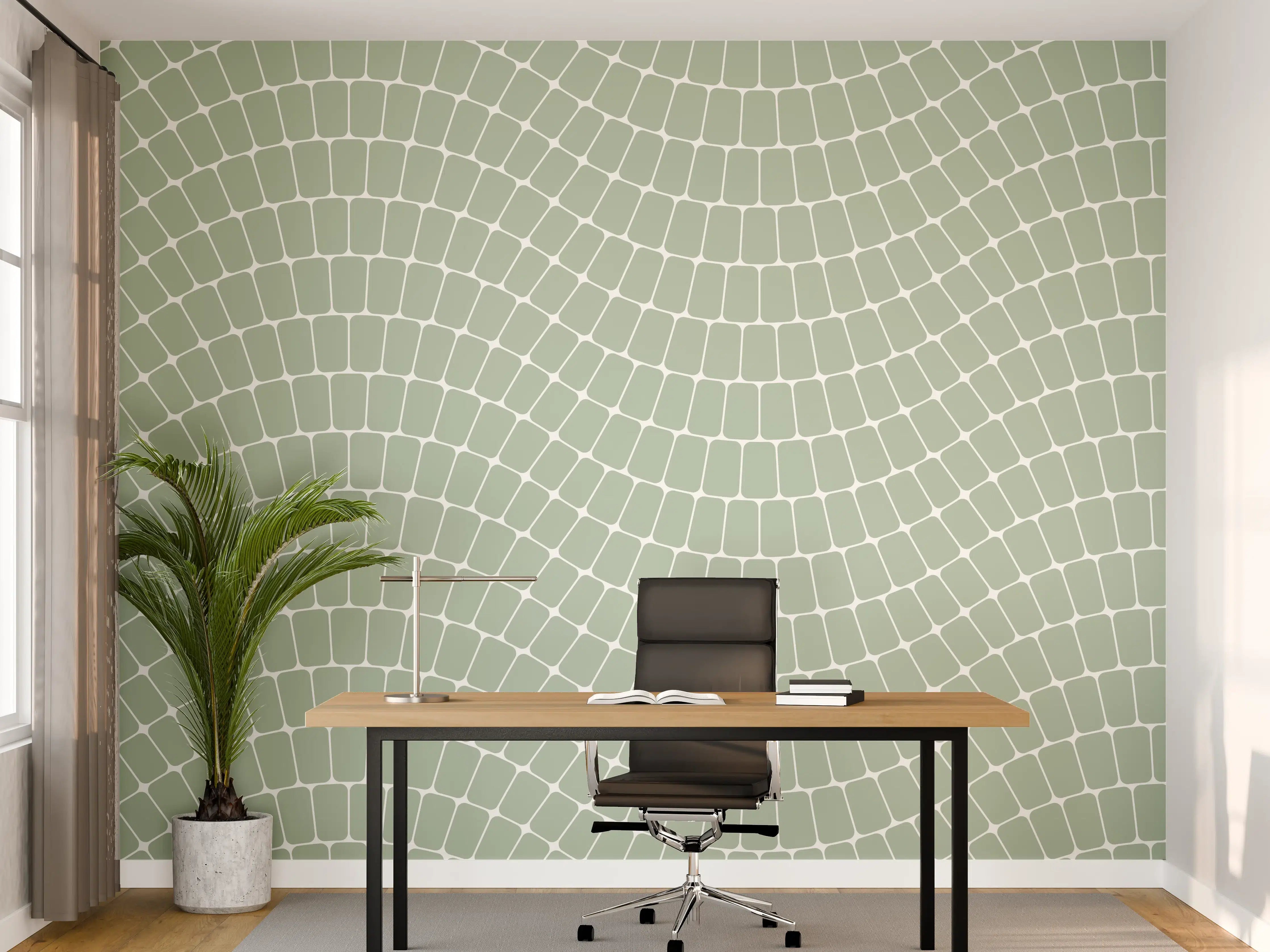 Büro Wandgestaltung - Sanfte Wellen in Grün