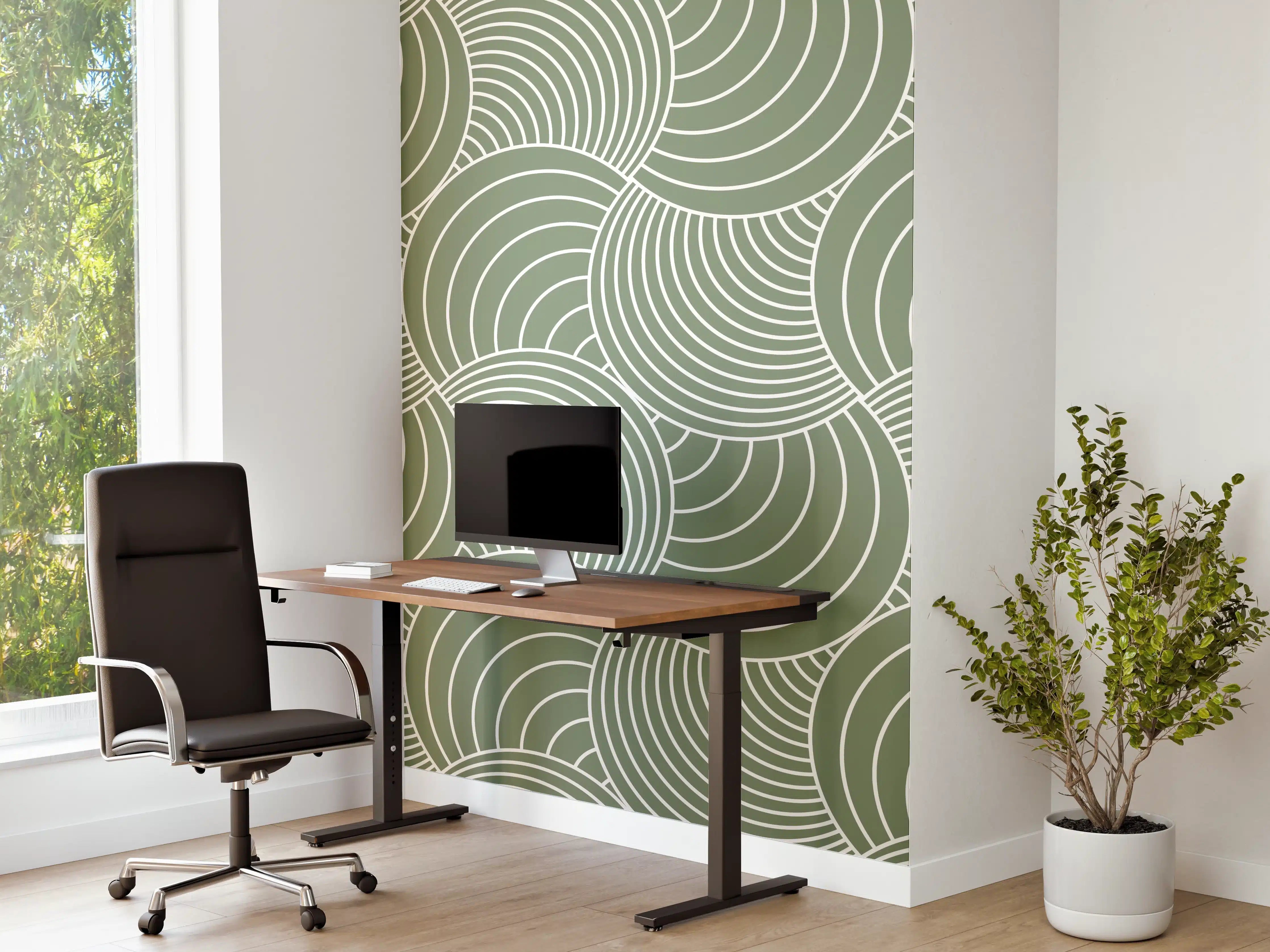 Büro Wandgestaltung - Sanfte Wellen in Ozean-Grün
