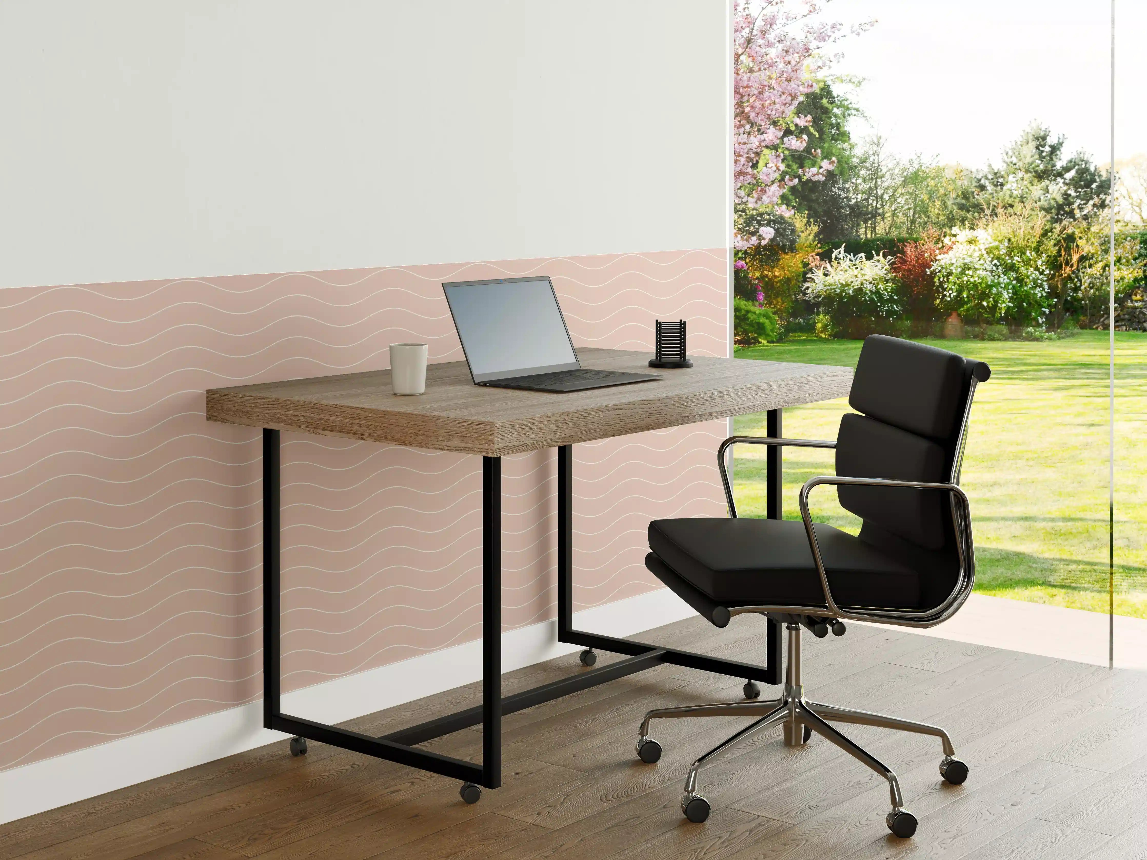 Büro Wandgestaltung - Sanfte Wellen in Rosa