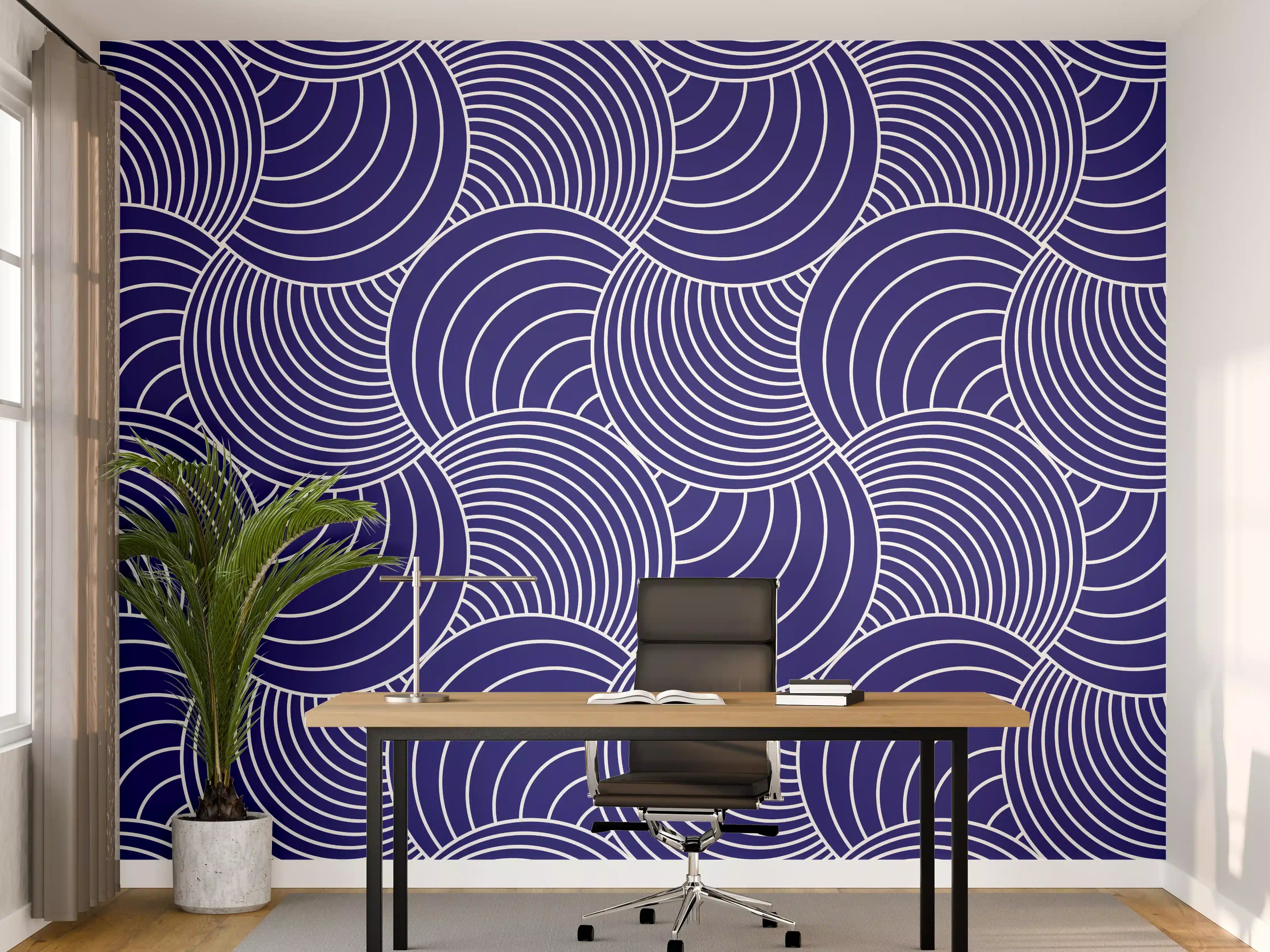 Büro Wandgestaltung - Sanfte Wellen in Weiß mit Graunuancen
