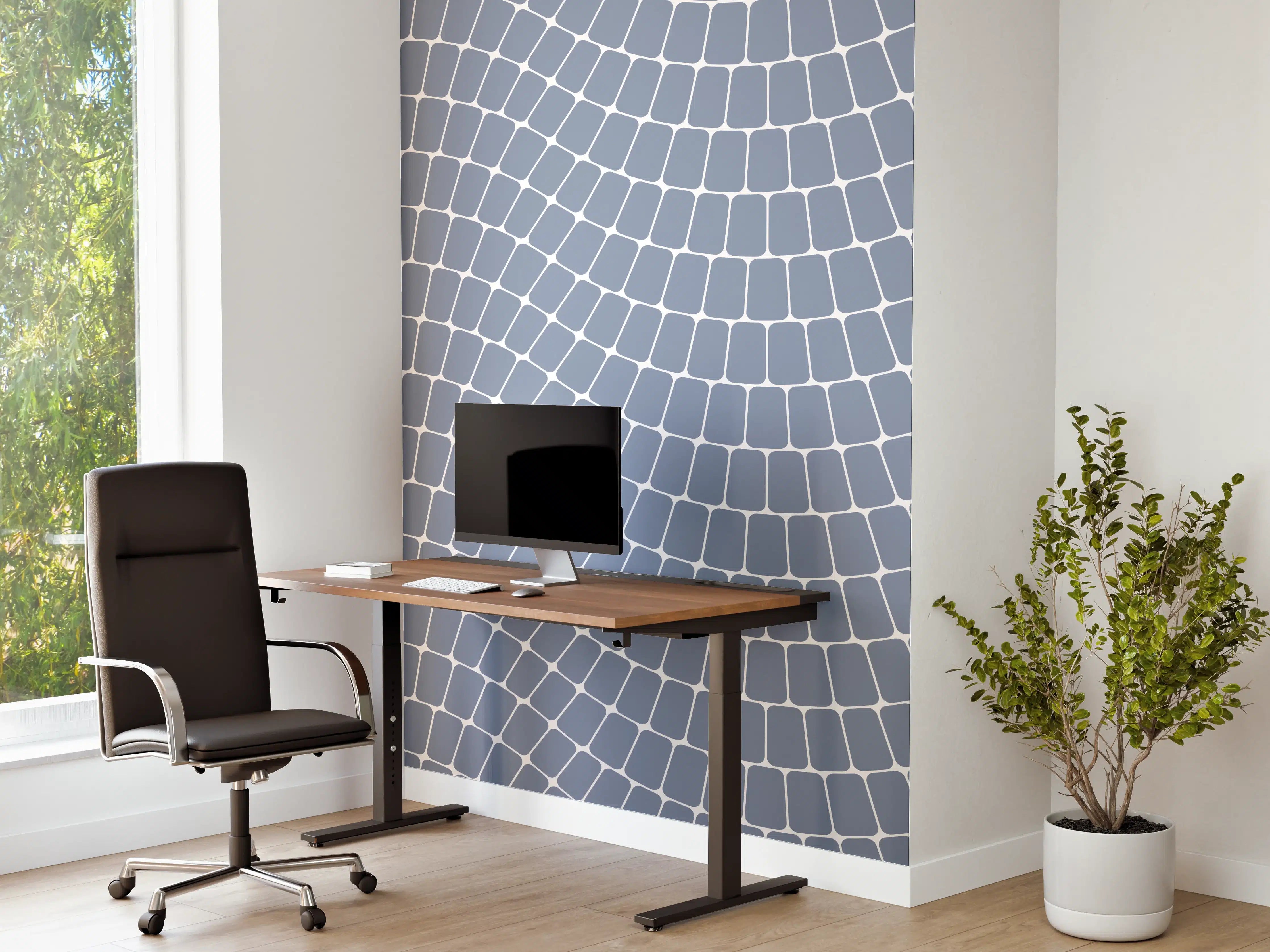 Büro Wandgestaltung - Sanfte blaue Wellenwohnung