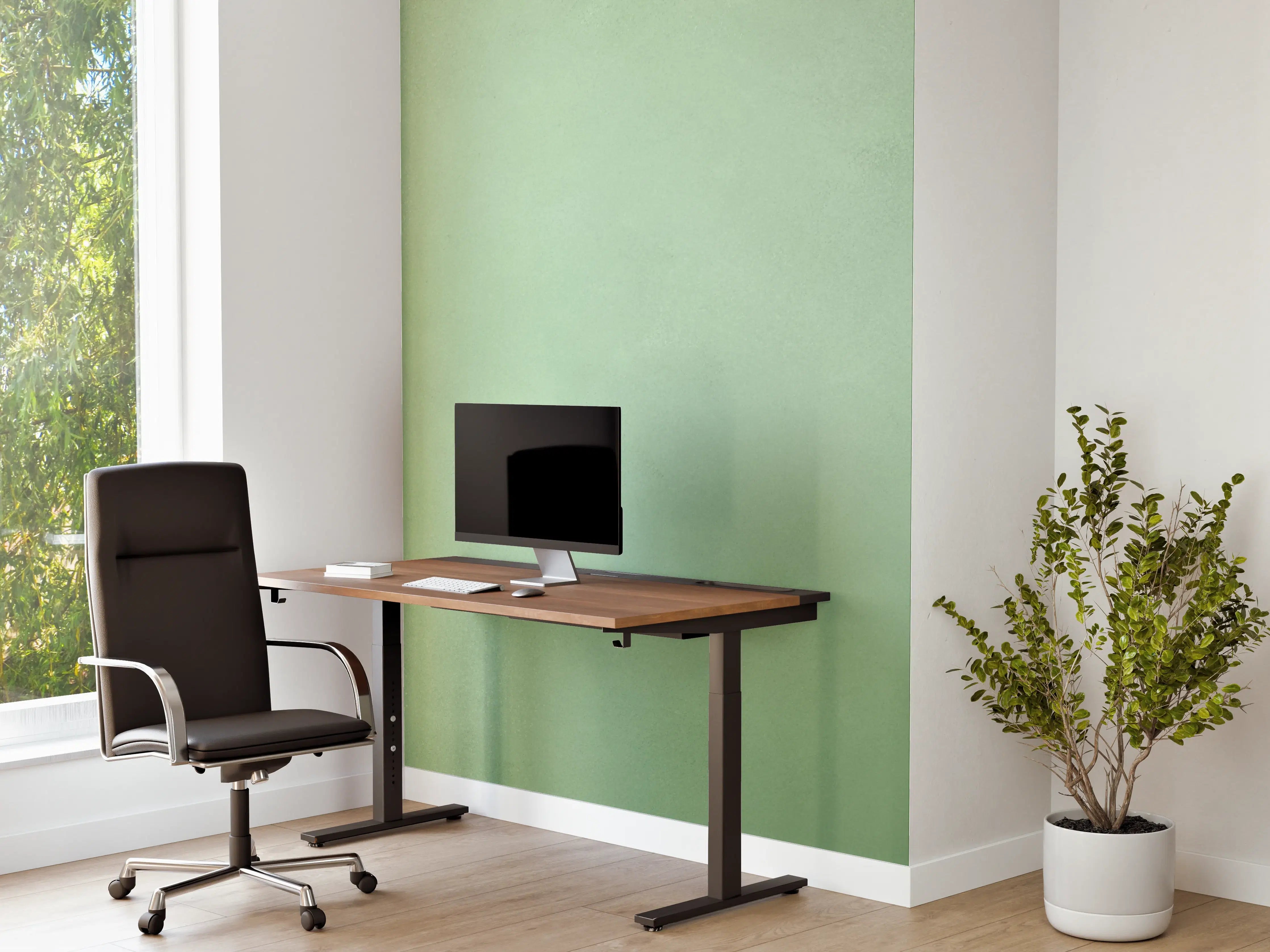 Büro Wandgestaltung - Sanfter Grau-Grün Farbverlauf