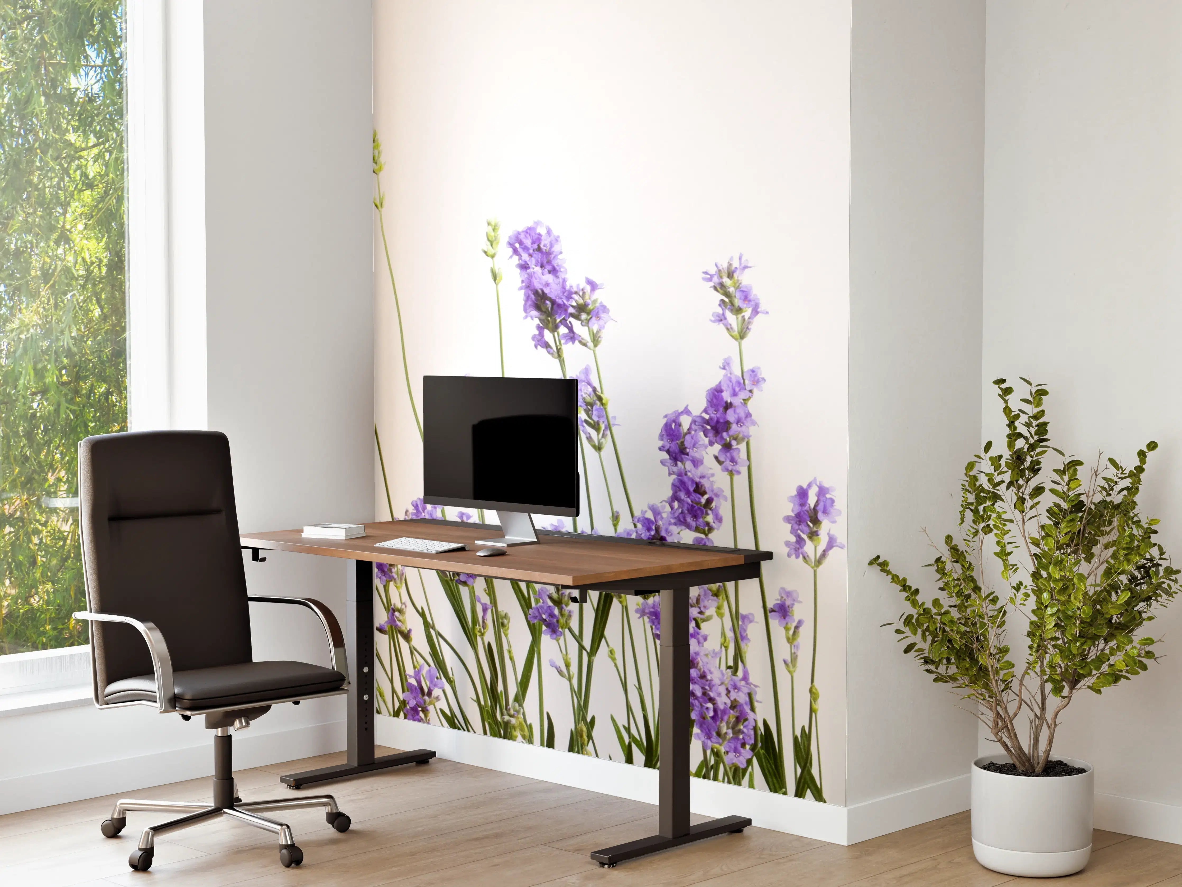 Büro Wandgestaltung - Sanftes Lavendelgrau