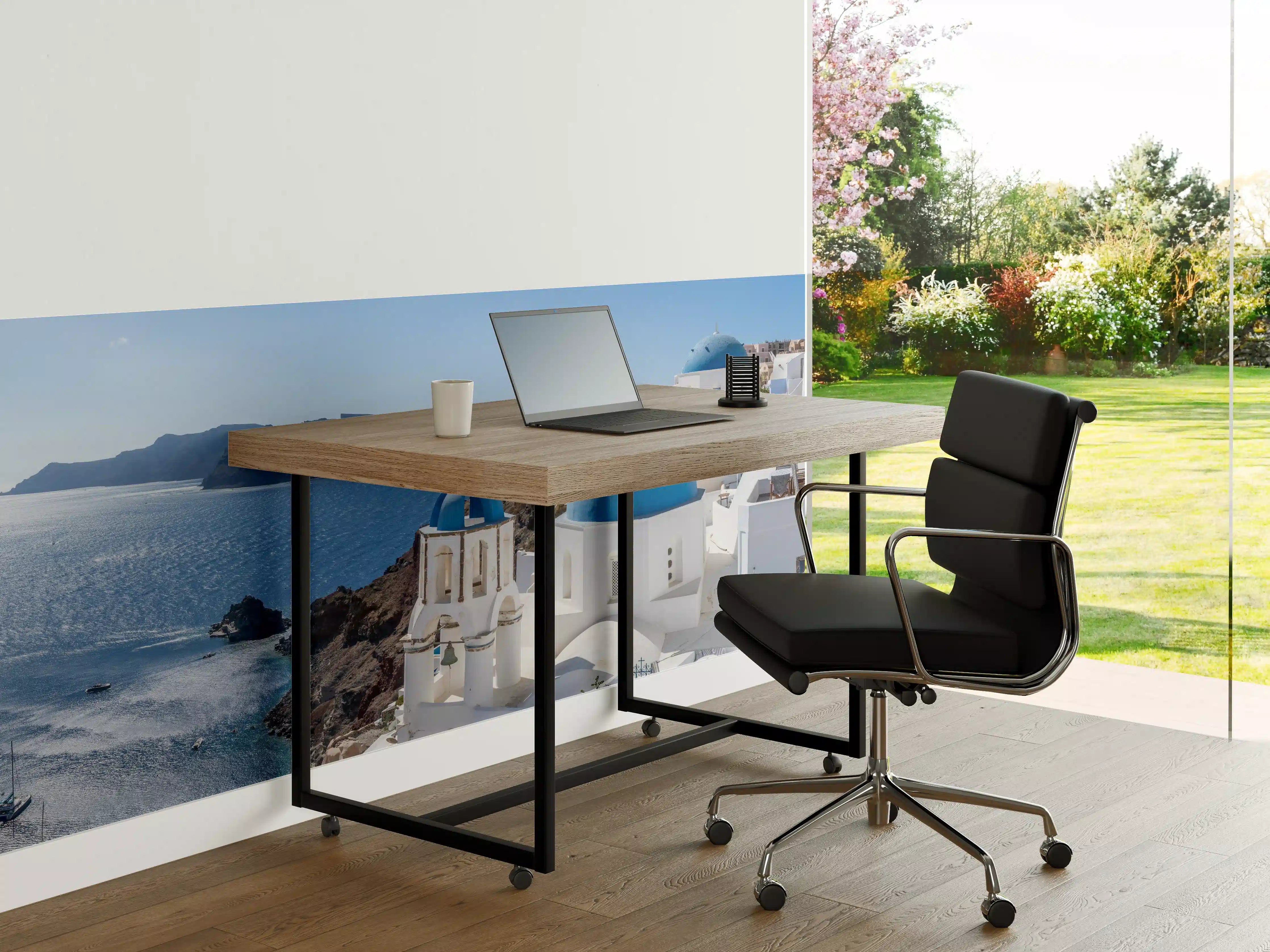 Büro Wandgestaltung - Santorini Blau-Weiß Skyline