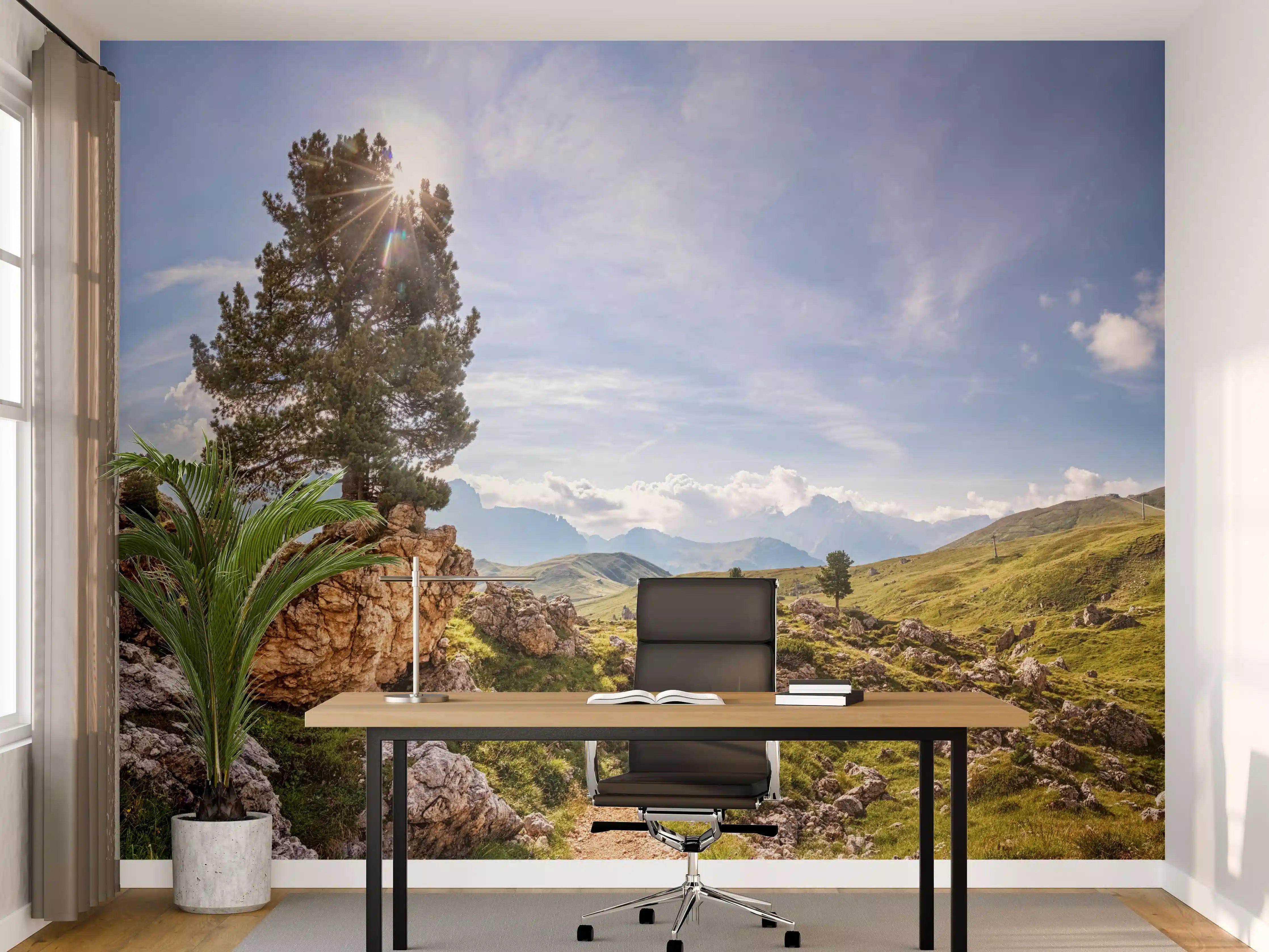 Büro Wandgestaltung - Schmaler Weg um den Langkofel