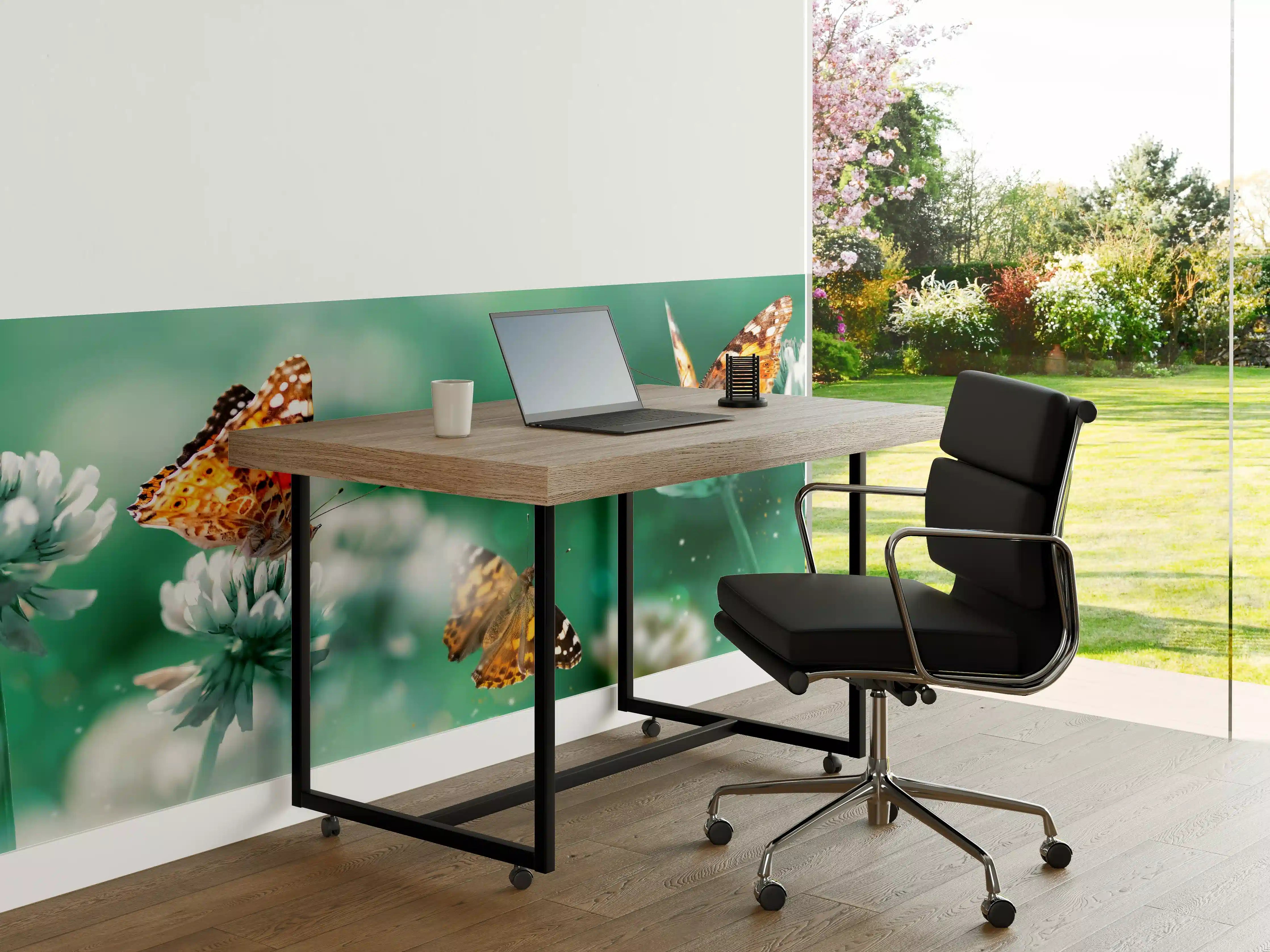 Büro Wandgestaltung - Schmetterling auf Weißkleeblüten