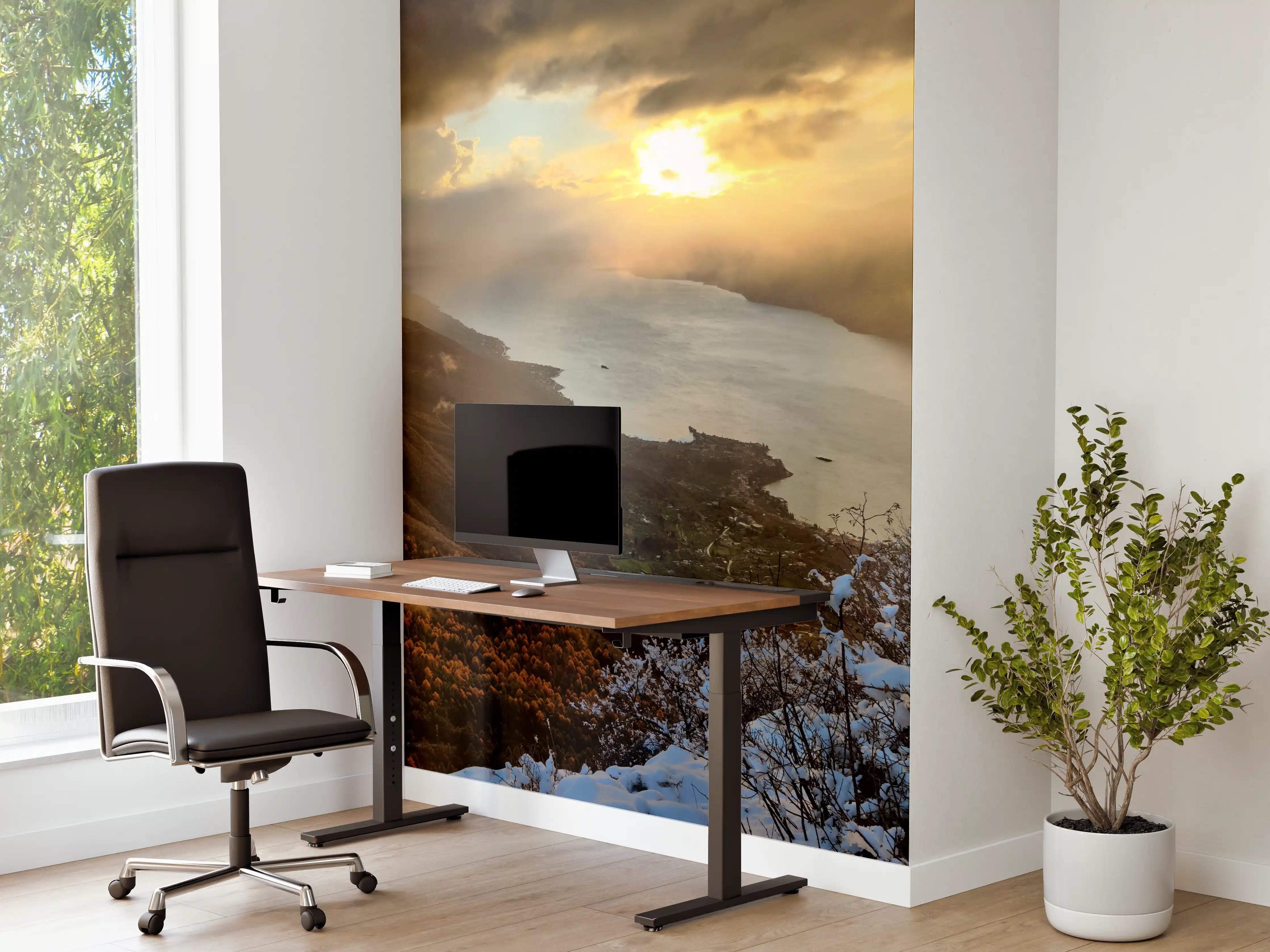 Büro Wandgestaltung - Schneelandschaft am Gardasee