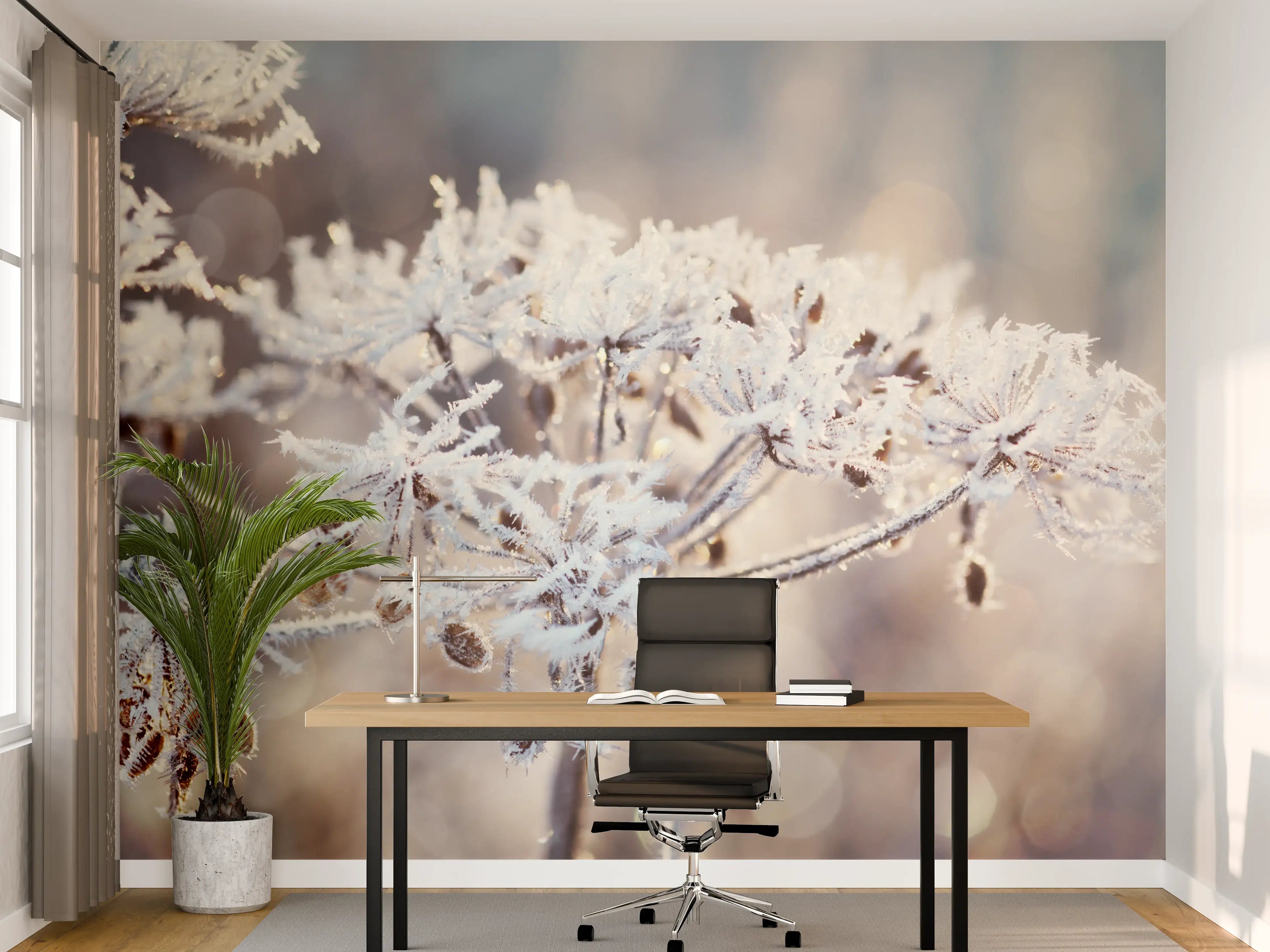 Büro Wandgestaltung - Schneetau auf Pflanzen