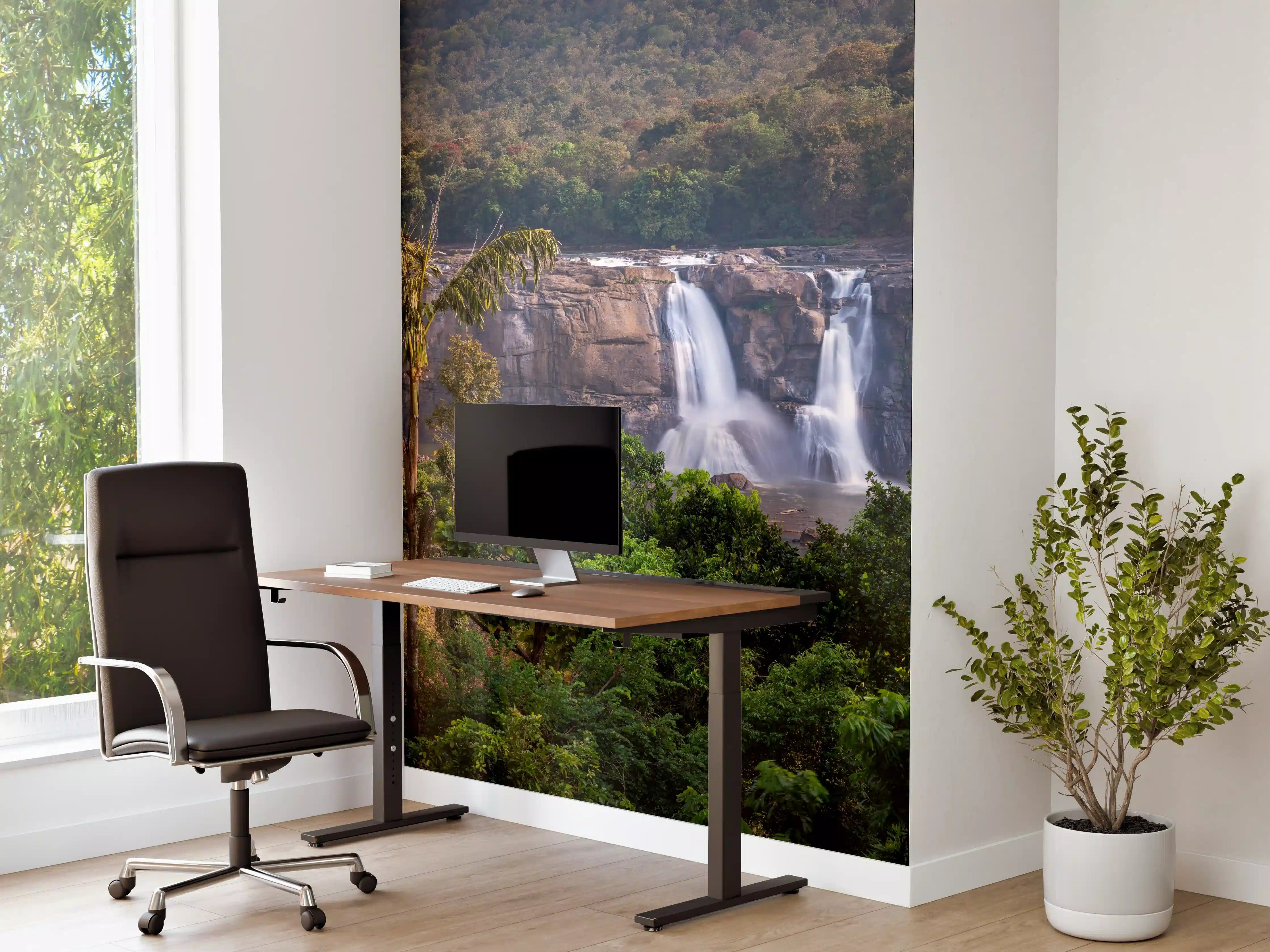 Büro Wandgestaltung - Schöne Langzeitbelichtung der Athirappilly-Wasserfälle