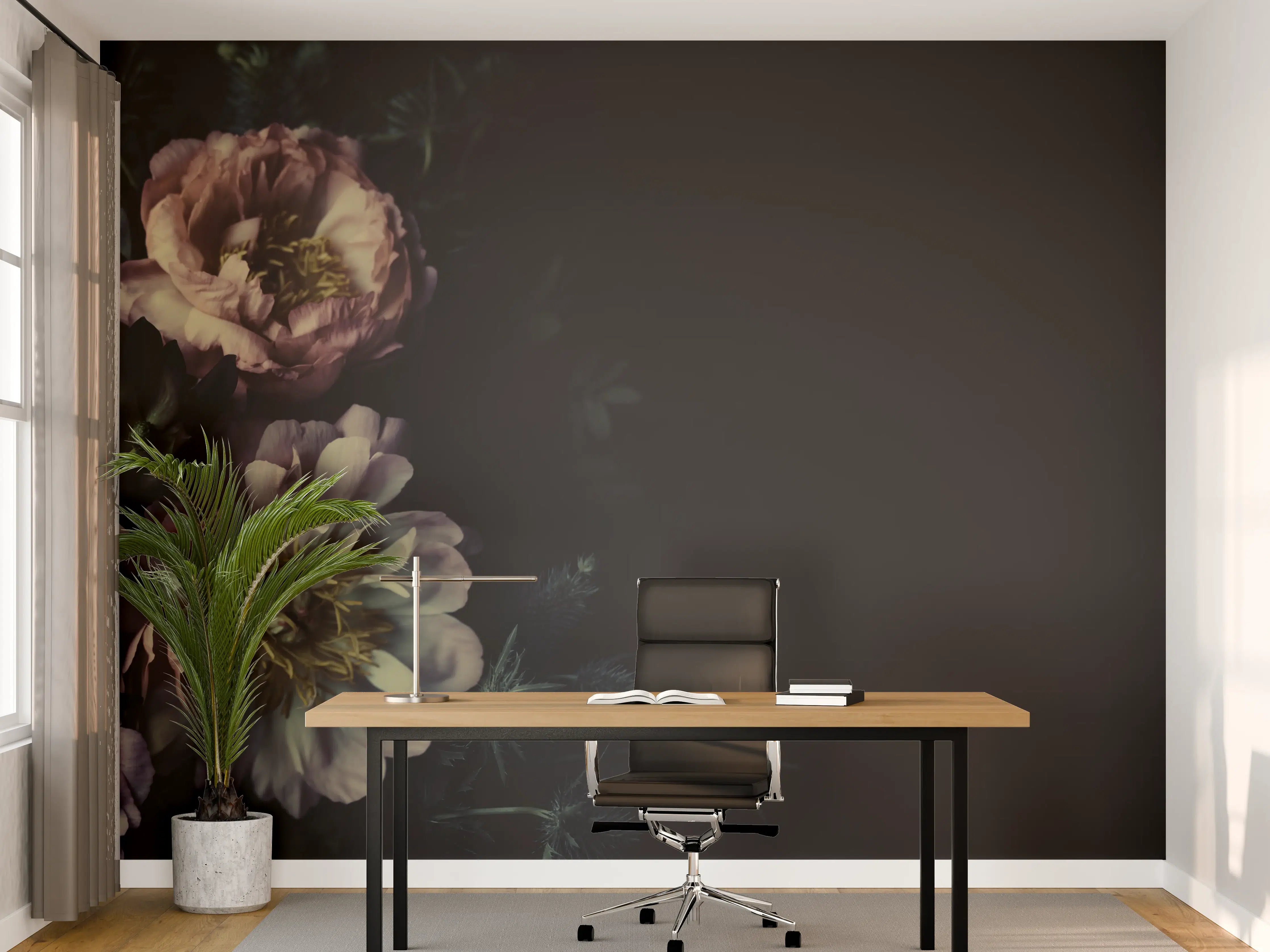 Büro Wandgestaltung - Schöne Vintage Pfingstrosen