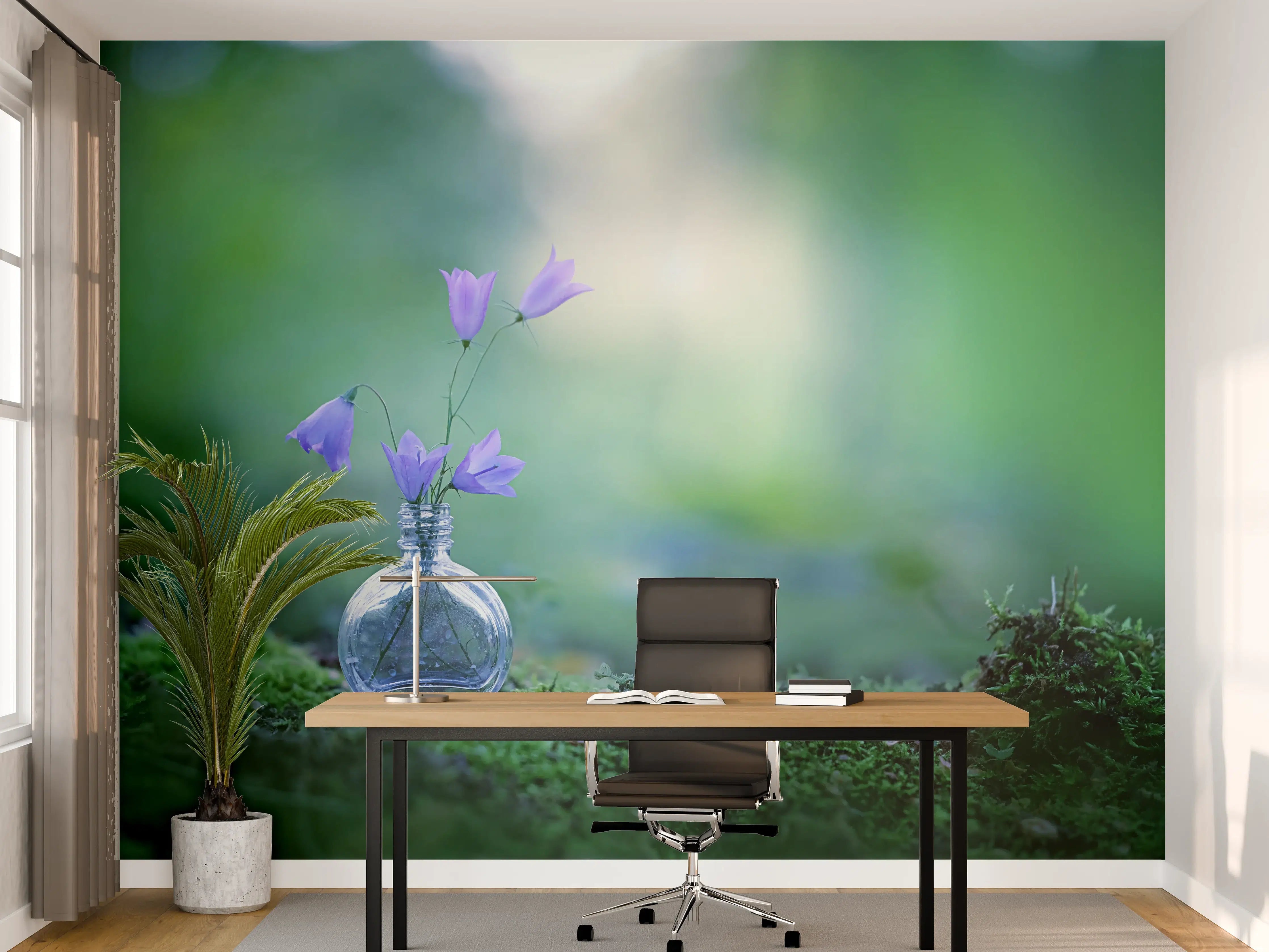 Büro Wandgestaltung - Schöne campanula Blumen