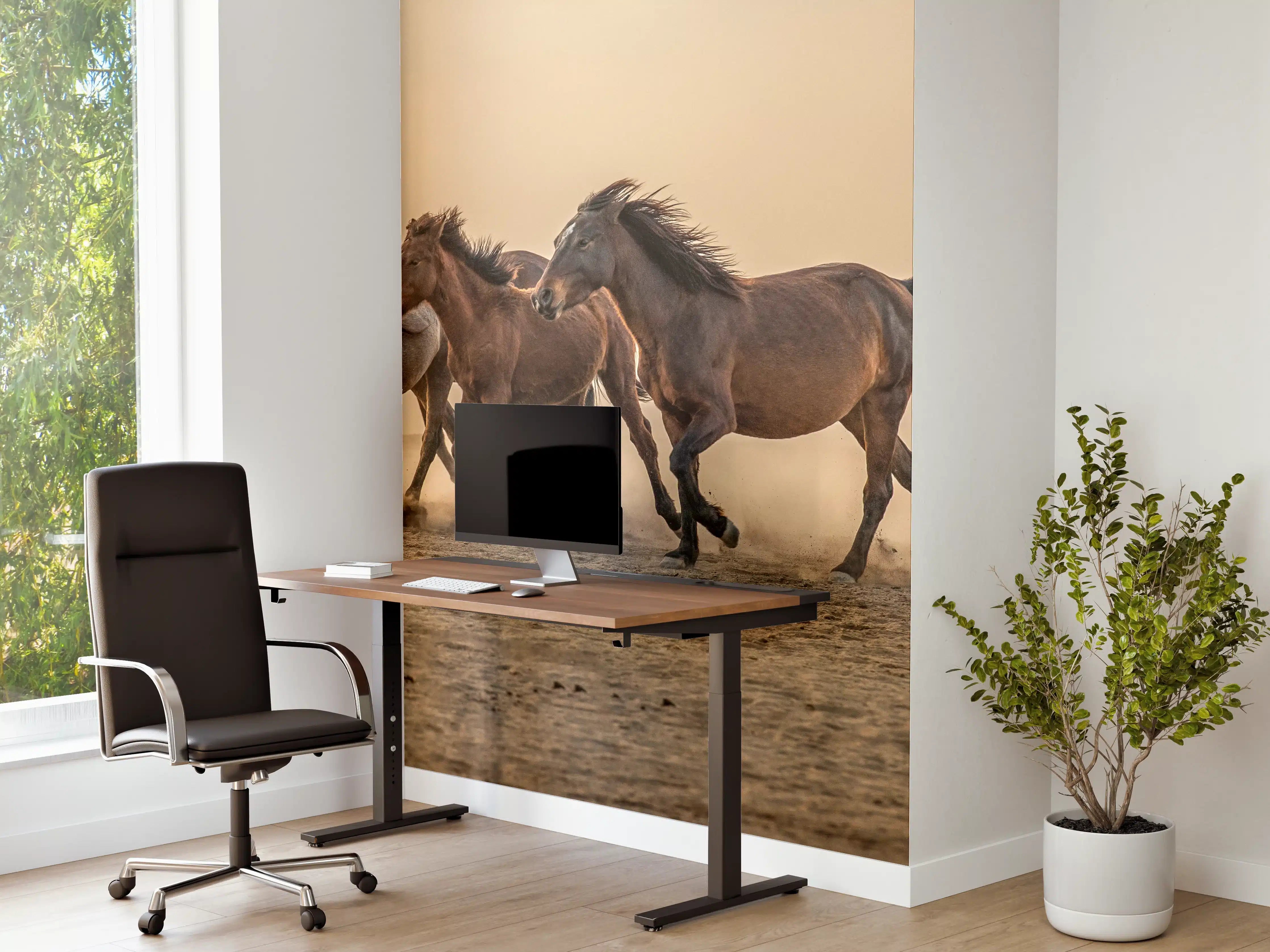Büro Wandgestaltung - Schöne galoppierende Pferdeherde