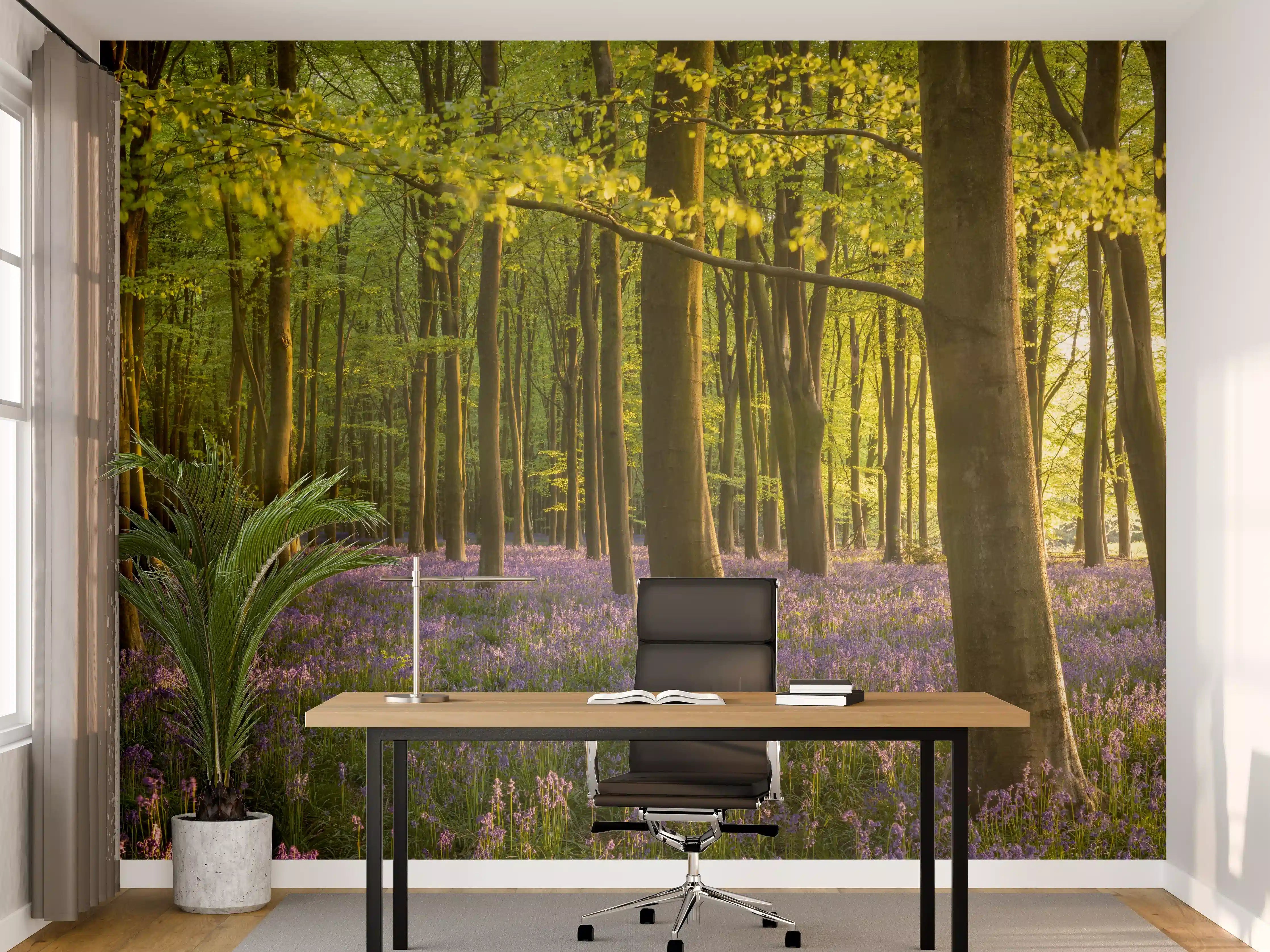Büro Wandgestaltung - Schöner Blauglockenwald