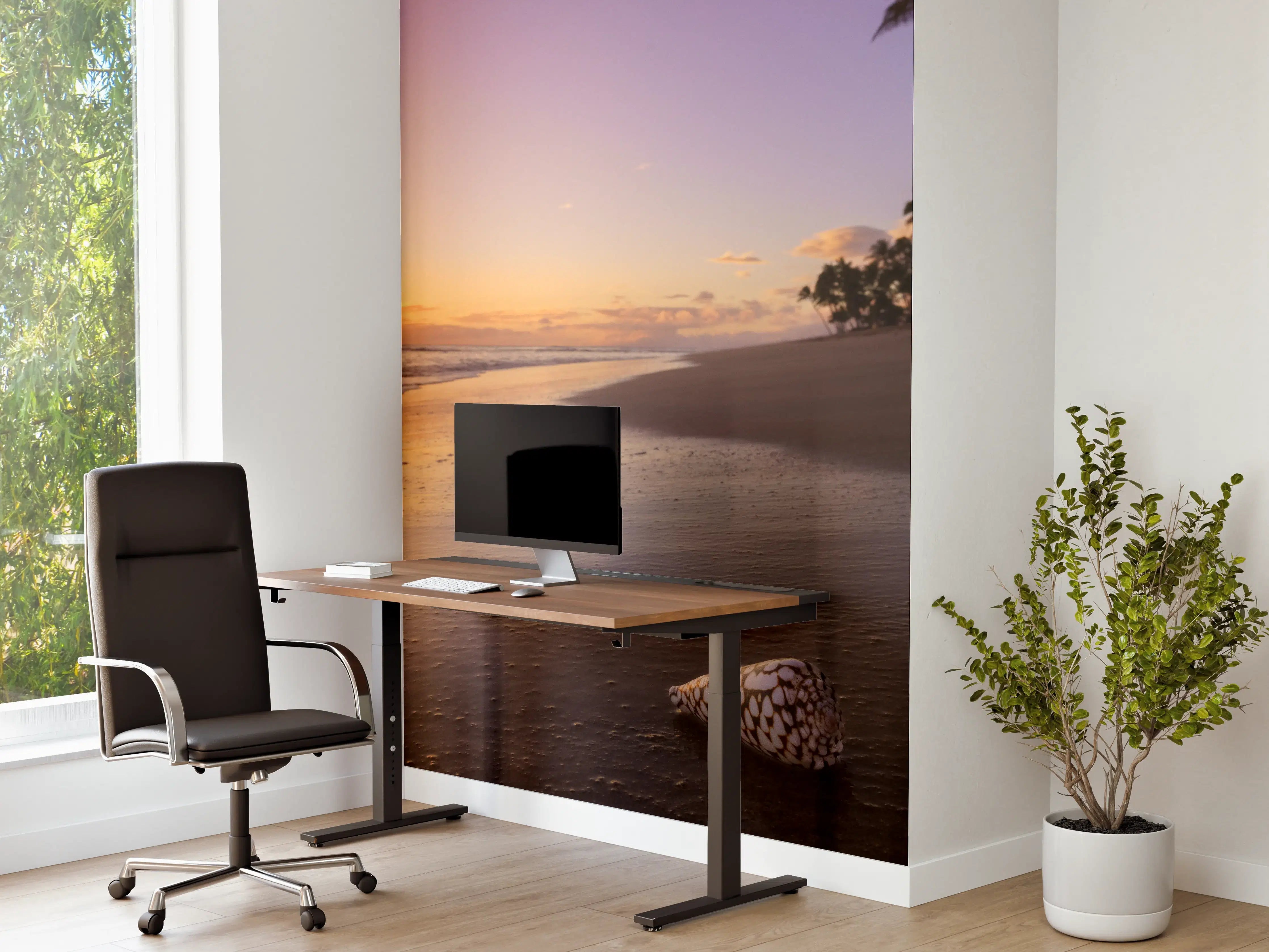 Büro Wandgestaltung - Schöner Sonnenuntergang am Strand von Hawaii