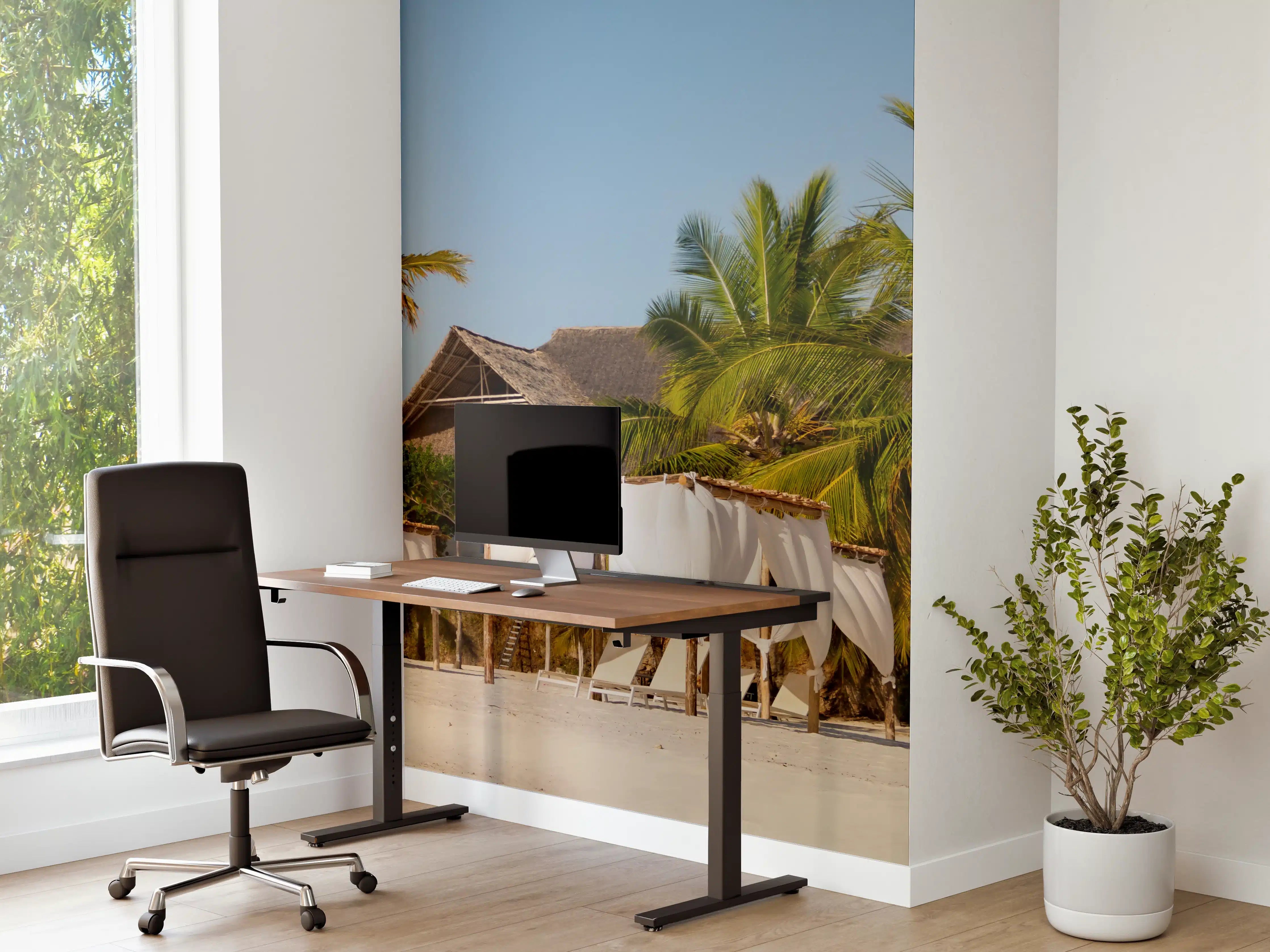 Büro Wandgestaltung - Schöner Strand mit Liegen