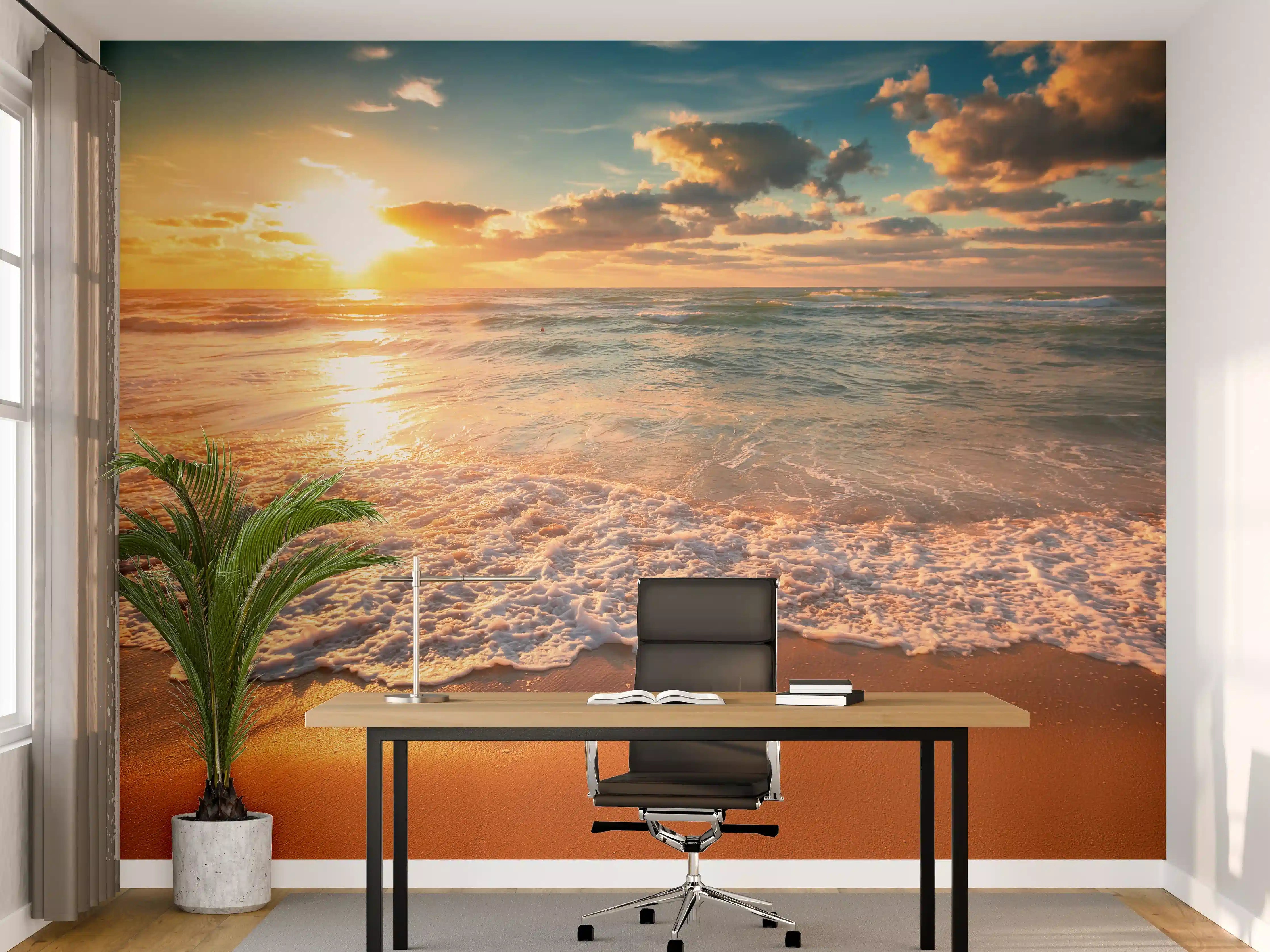 Büro Wandgestaltung - Schönes Sonnenlicht am Strand
