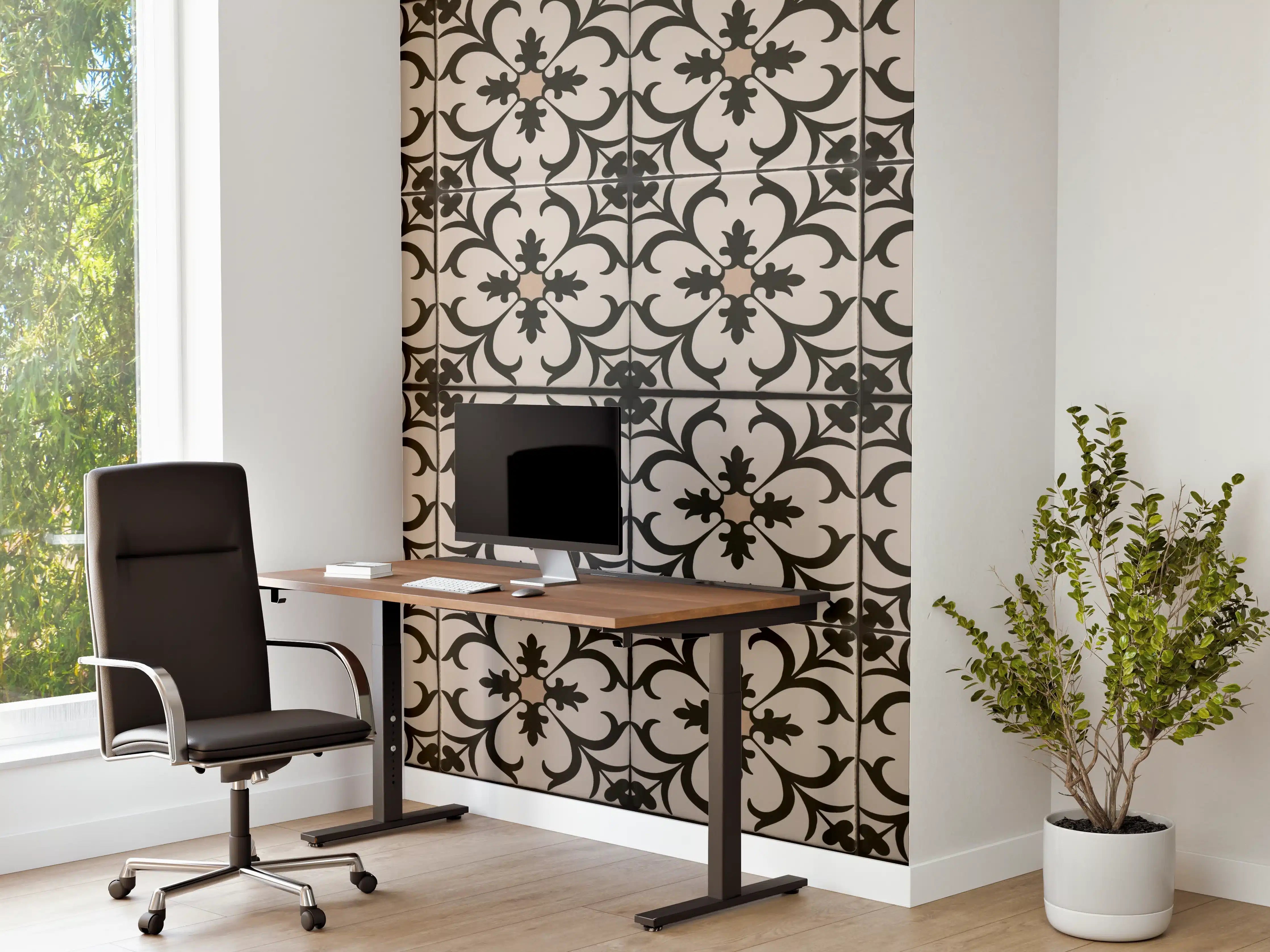 Büro Wandgestaltung - Schwarz Braun Vintage Mosaik