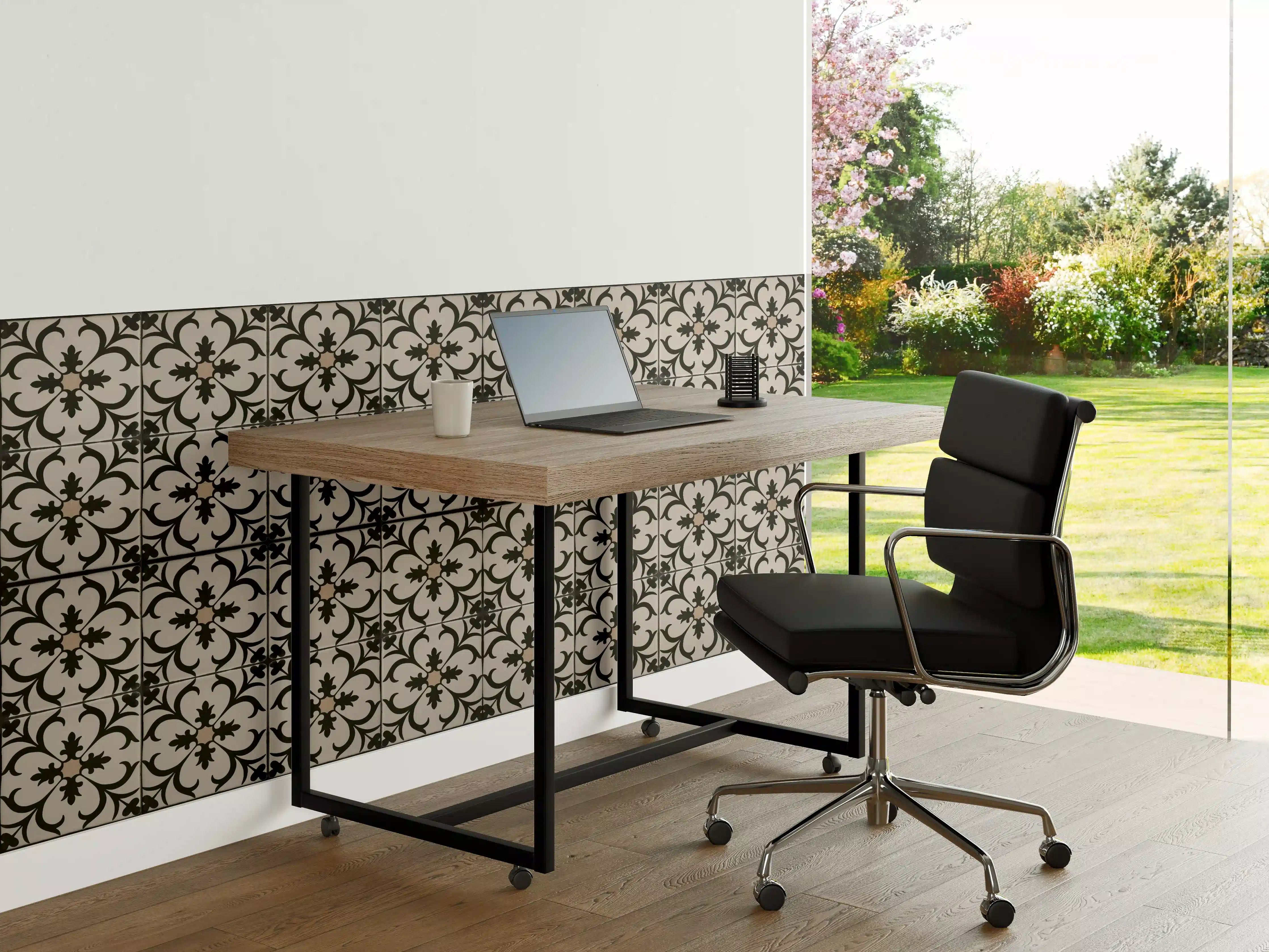 Büro Wandgestaltung - Schwarz Braun Vintage Mosaik