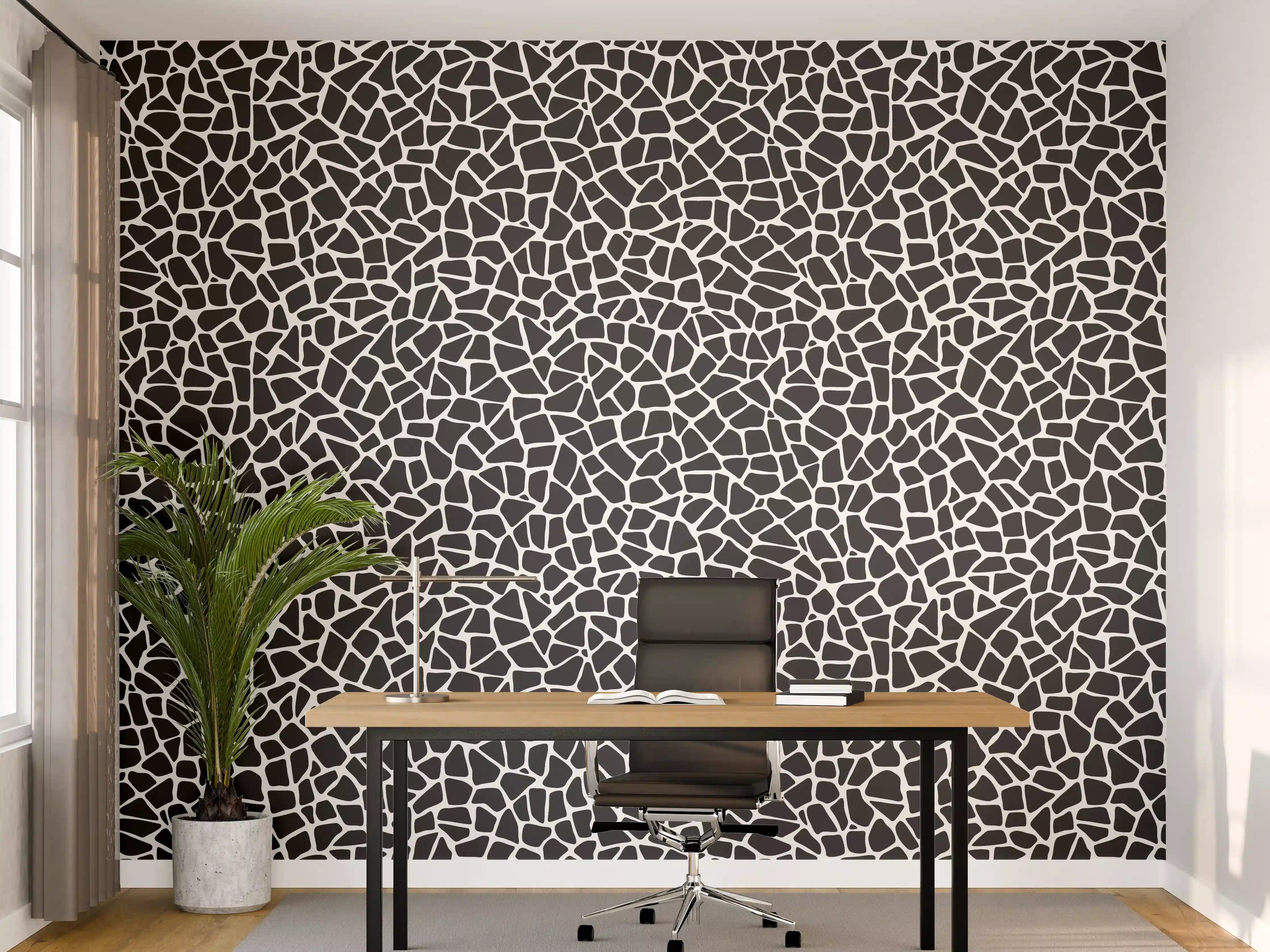 Büro Wandgestaltung - Schwarz-Grau-Mosaik-Design