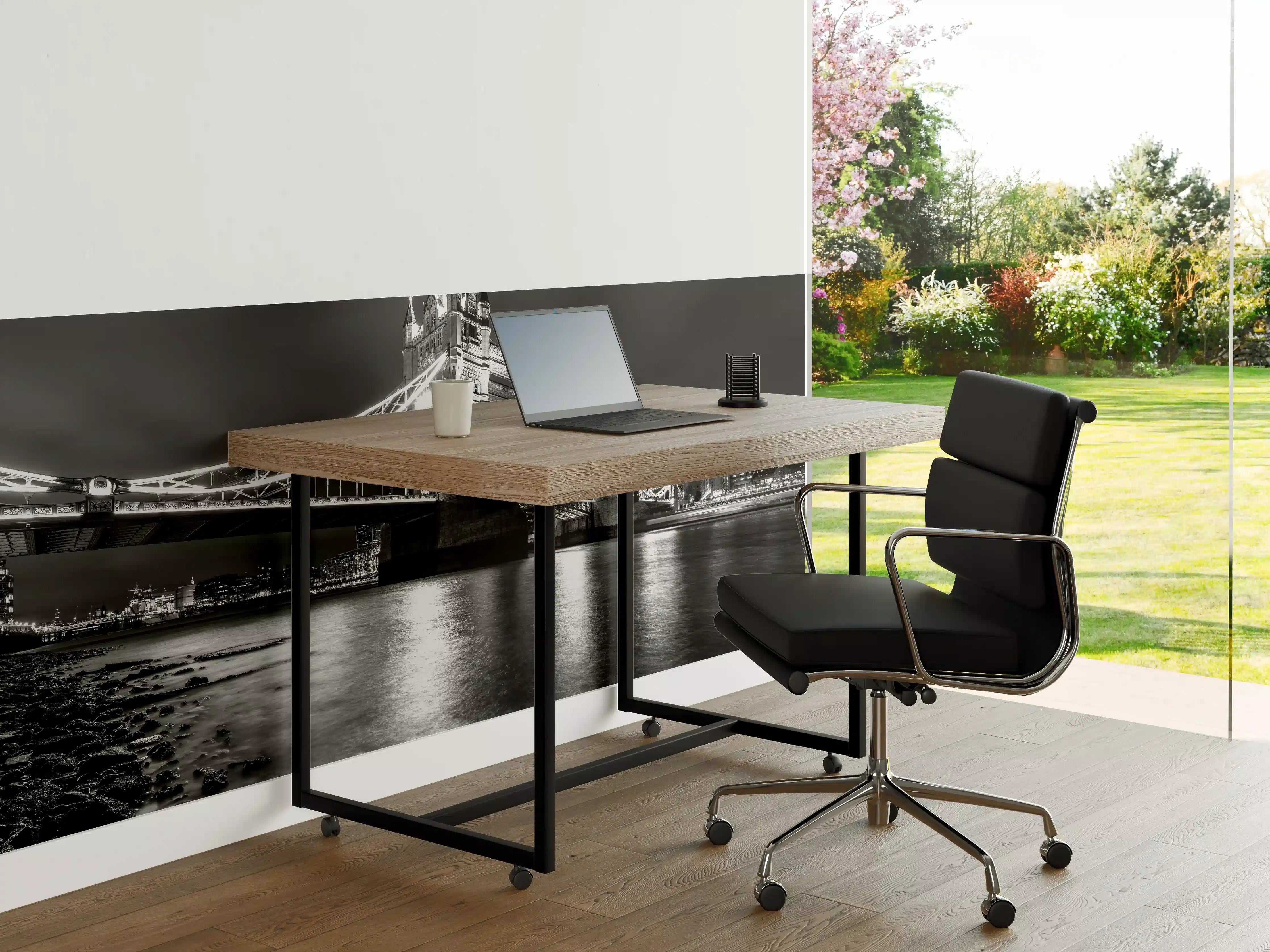 Büro Wandgestaltung - Schwarz-Weiß London Bridge Atmosphäre