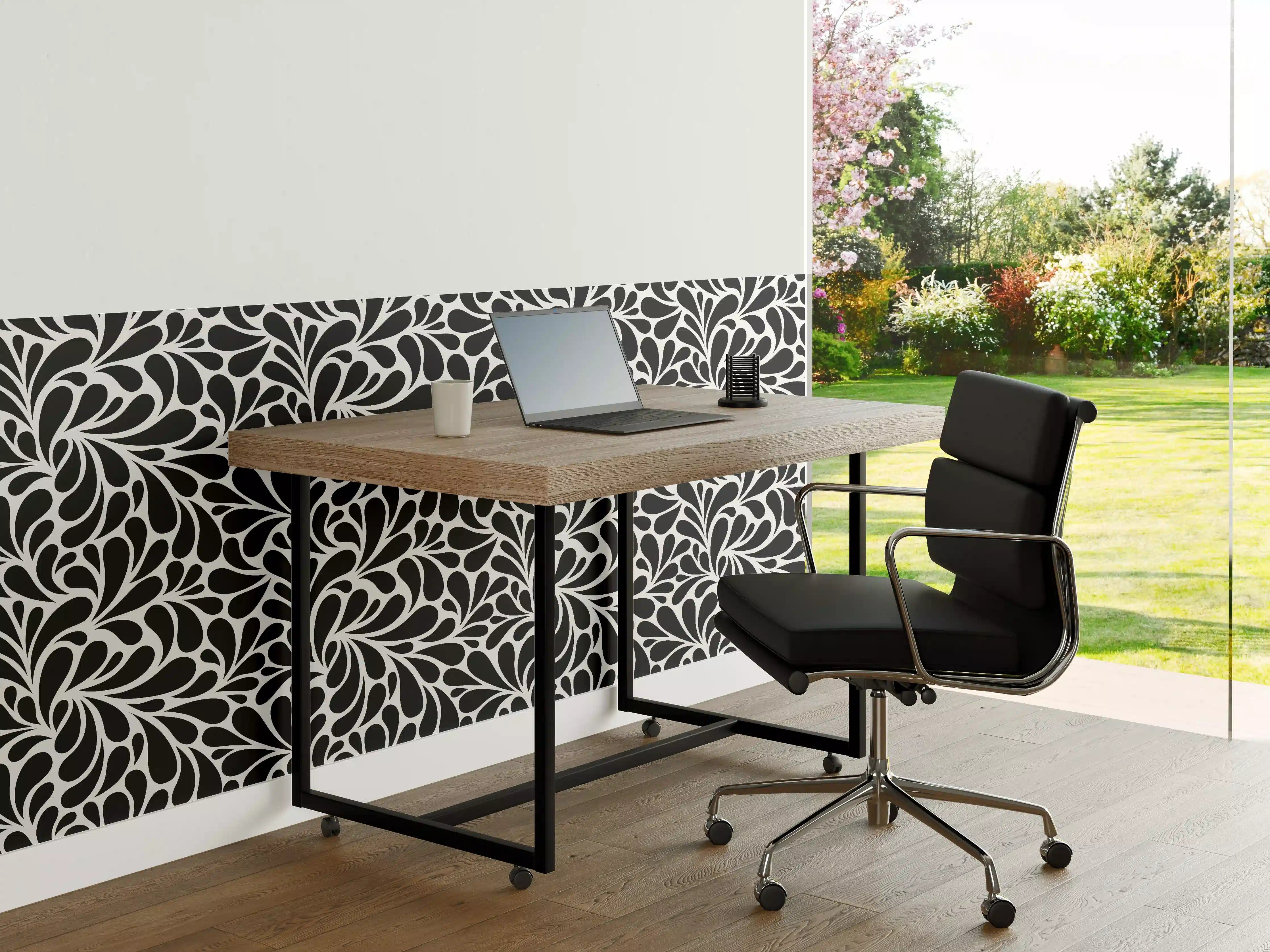 Büro Wandgestaltung - Schwarz-Weiß-Muster für elegante Akzente