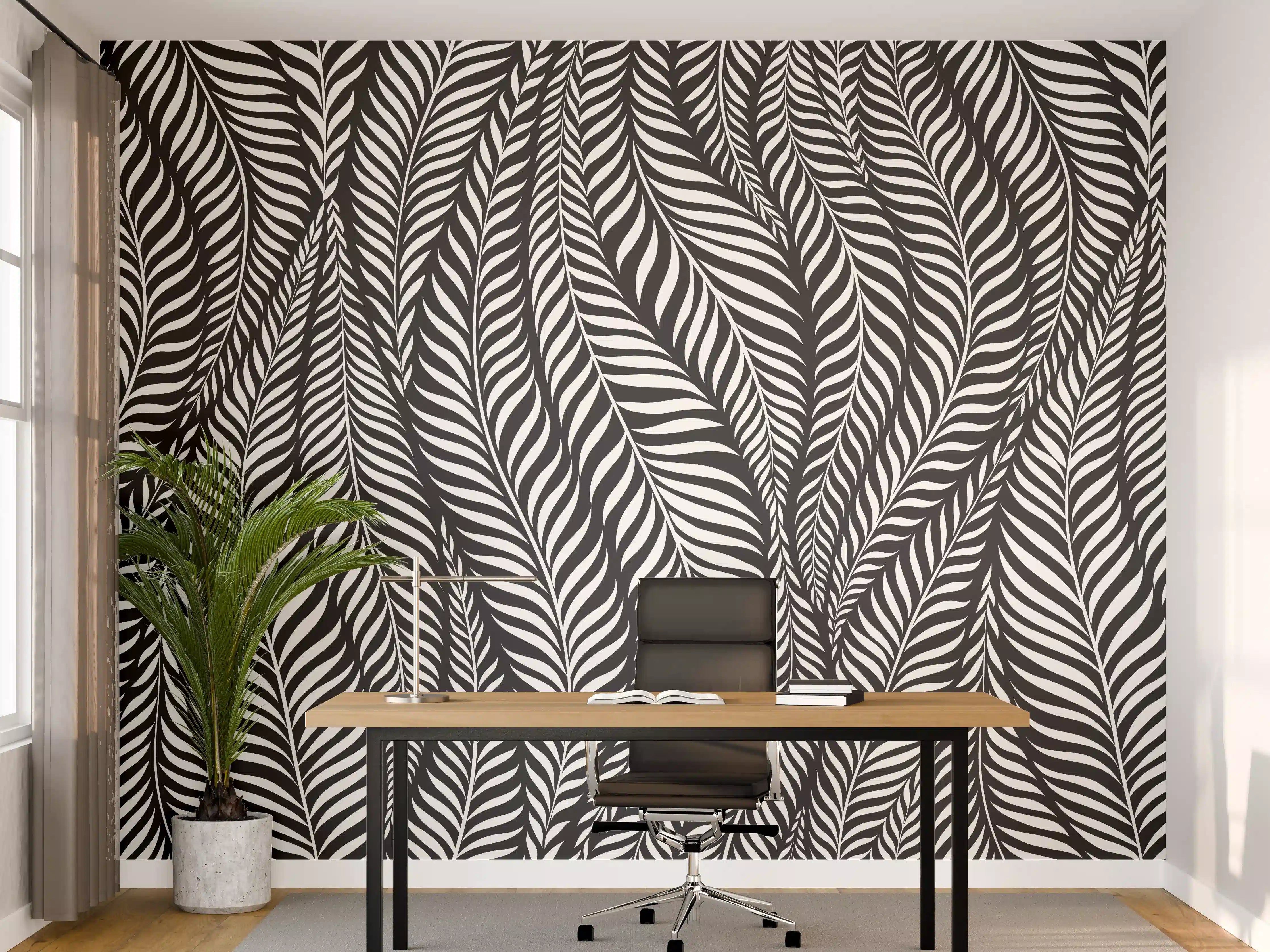 Büro Wandgestaltung - Schwarz-Weiß-Optik für eleganten Stil
