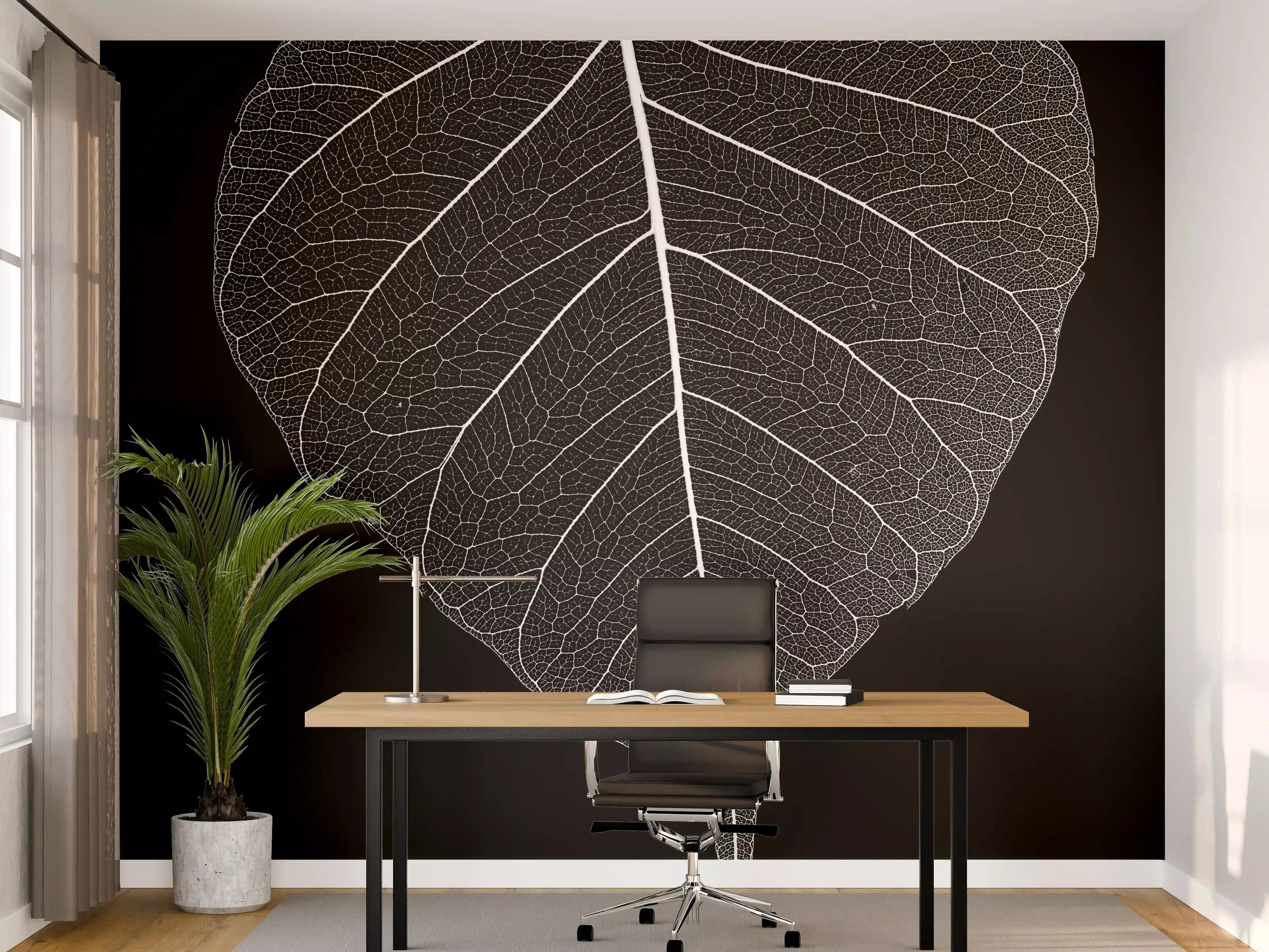 Büro Wandgestaltung - Schwarz-Weiß-Tropfenblatt