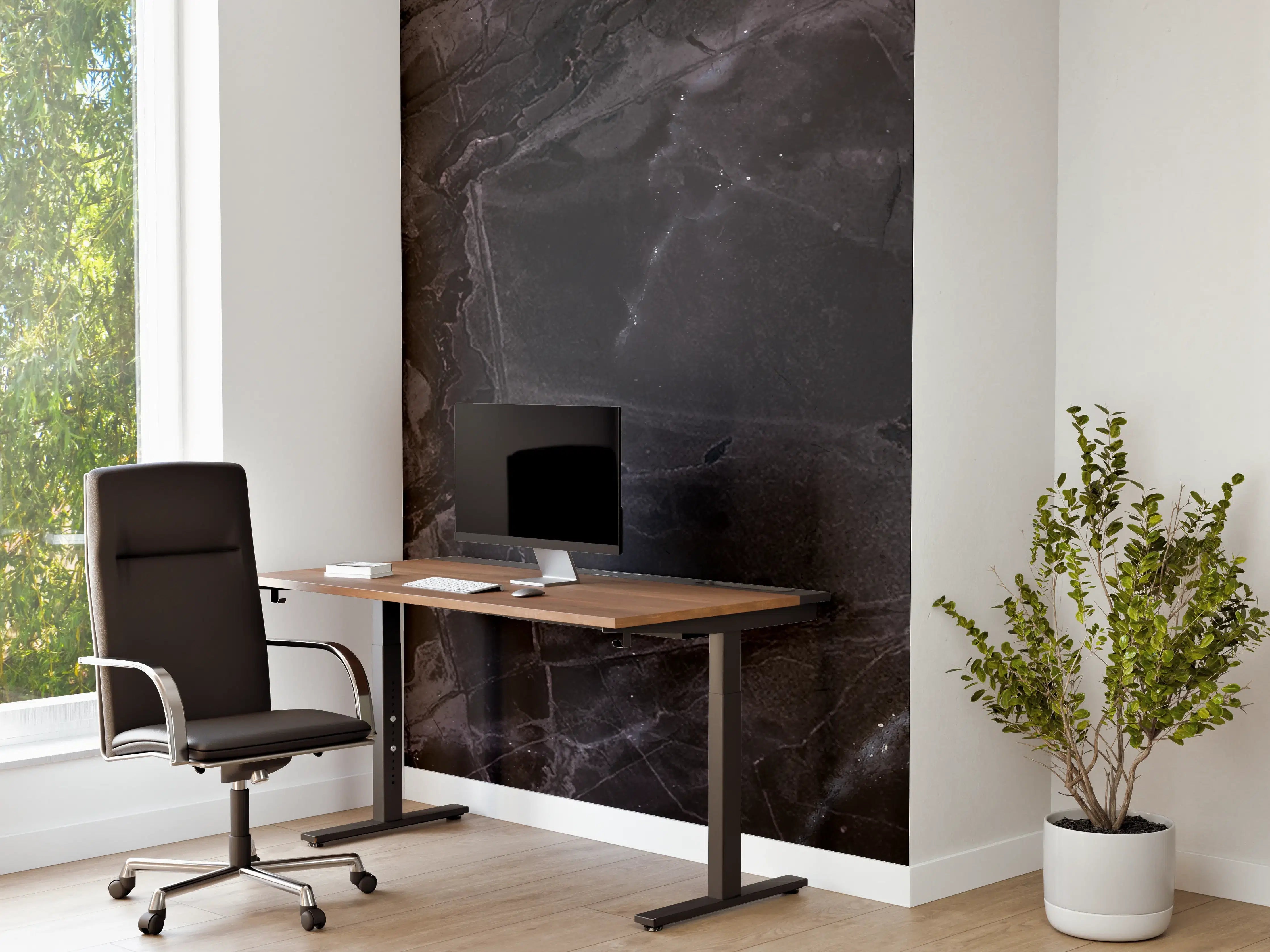 Büro Wandgestaltung - Schwarz-grauer Marmor