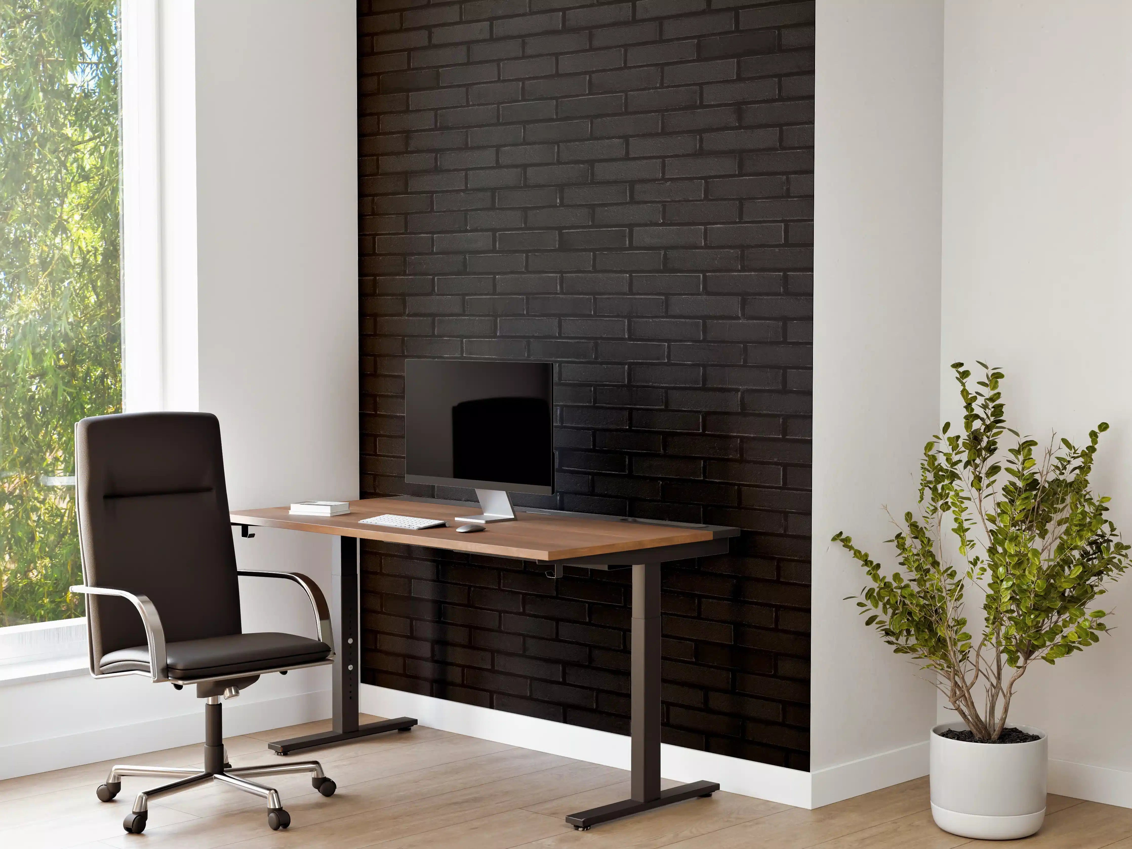 Büro Wandgestaltung - Schwarze Backsteinmauer 1
