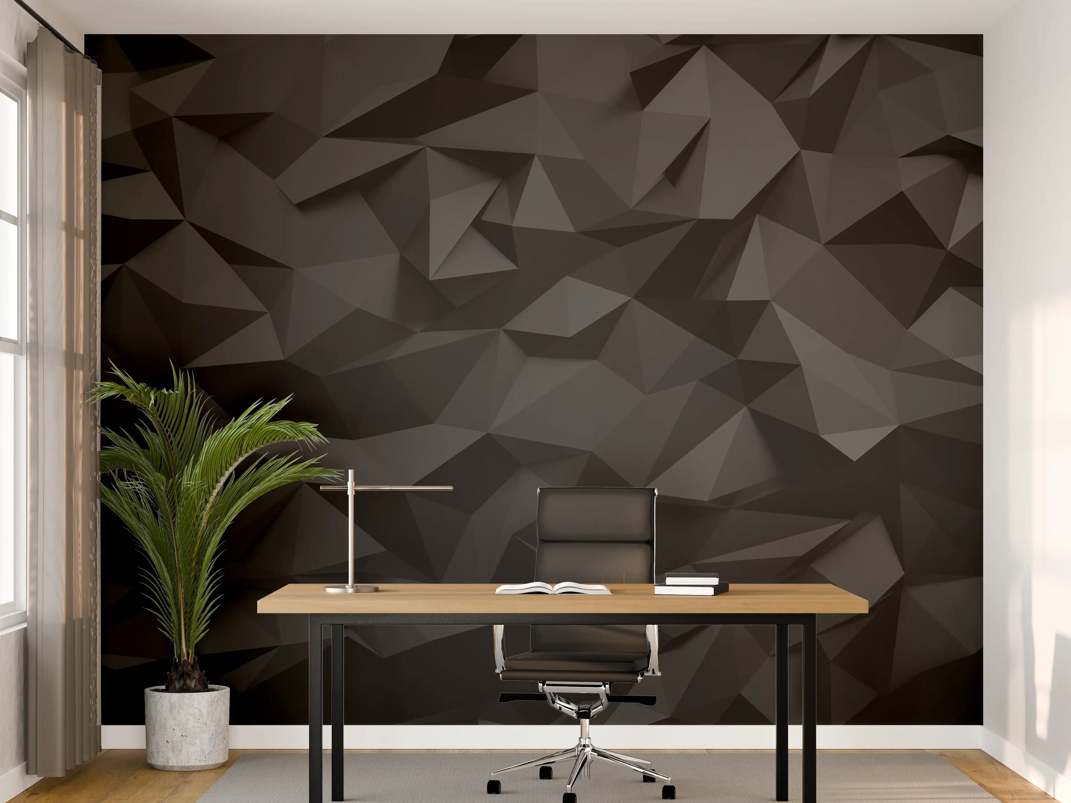 Büro Wandgestaltung - Schwarze Polygon-Muster Textur