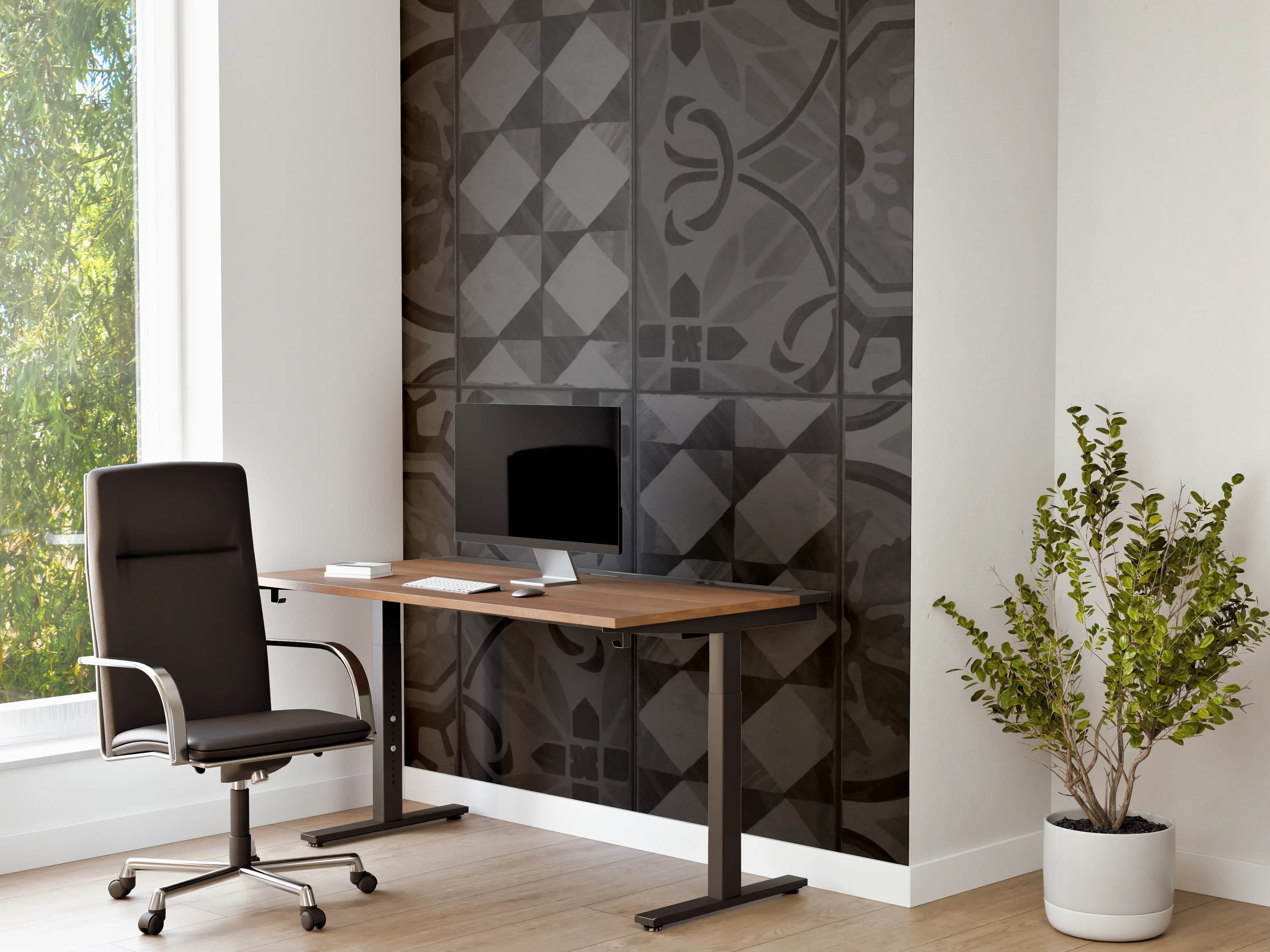 Büro Wandgestaltung - Schwarze geometrisch rechteckige Fliesen