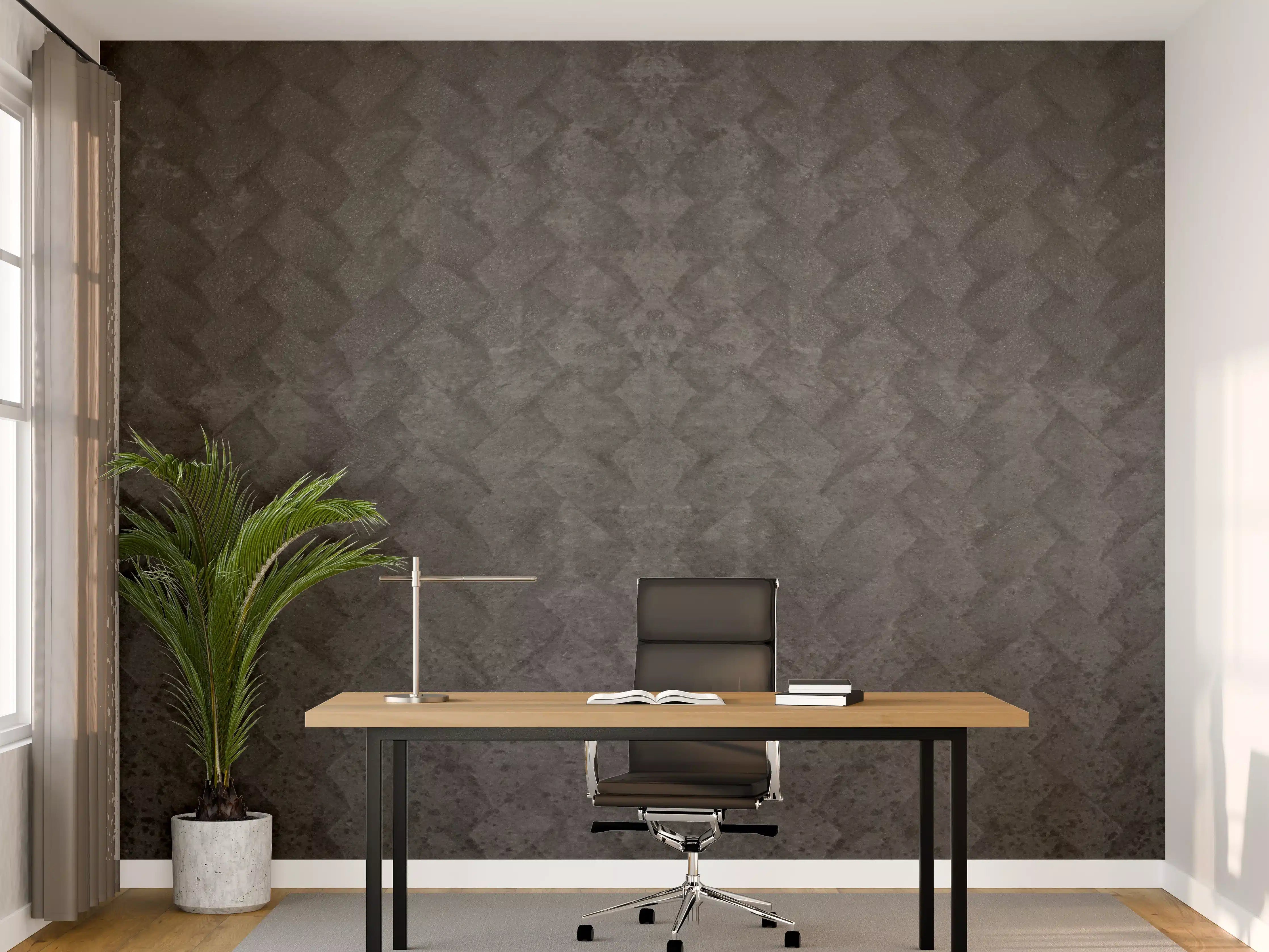 Büro Wandgestaltung - Schwarze geometrisches Betonwand