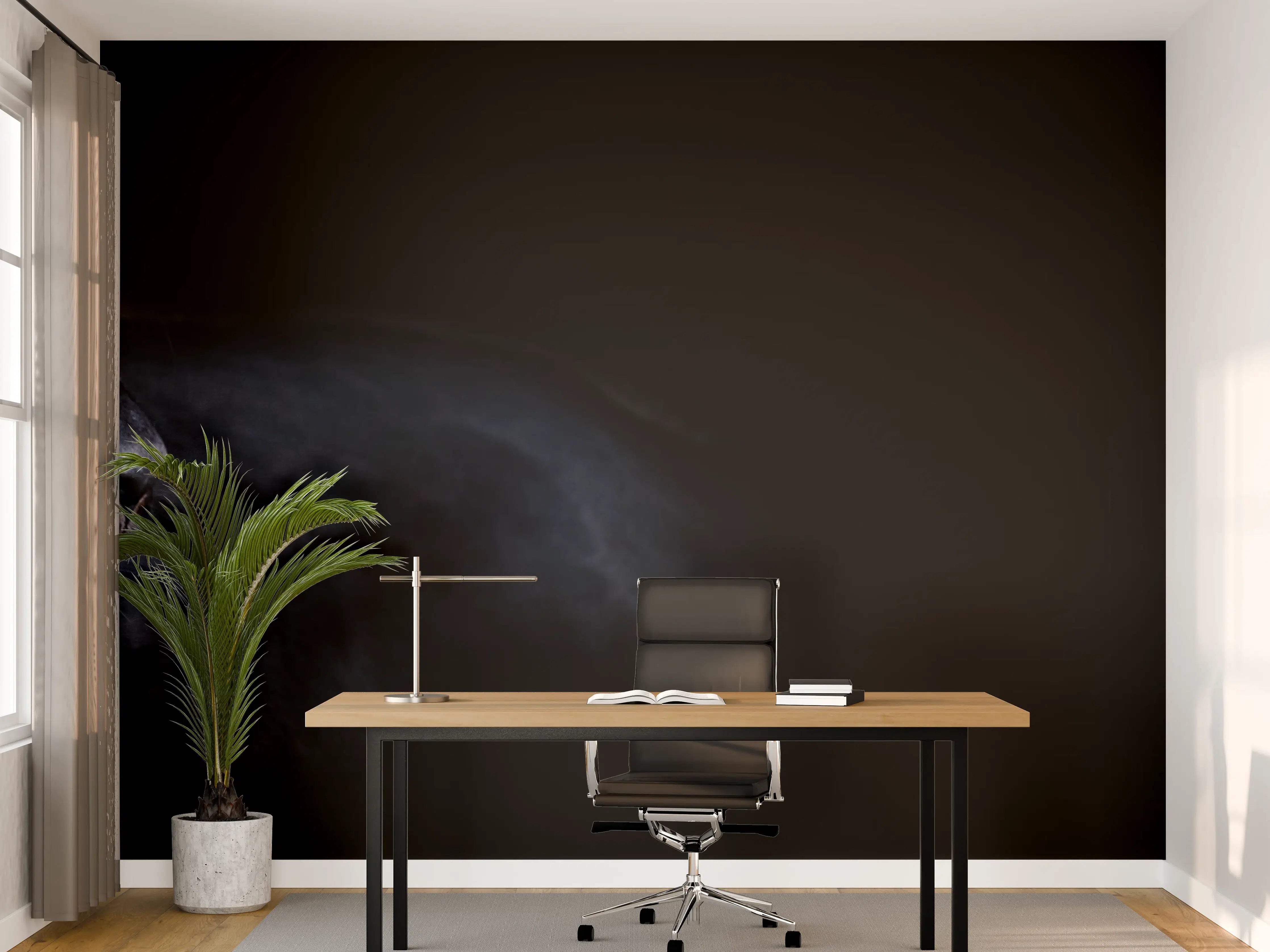 Büro Wandgestaltung - Schwarzen Panther mit schwarzem Hintergrund