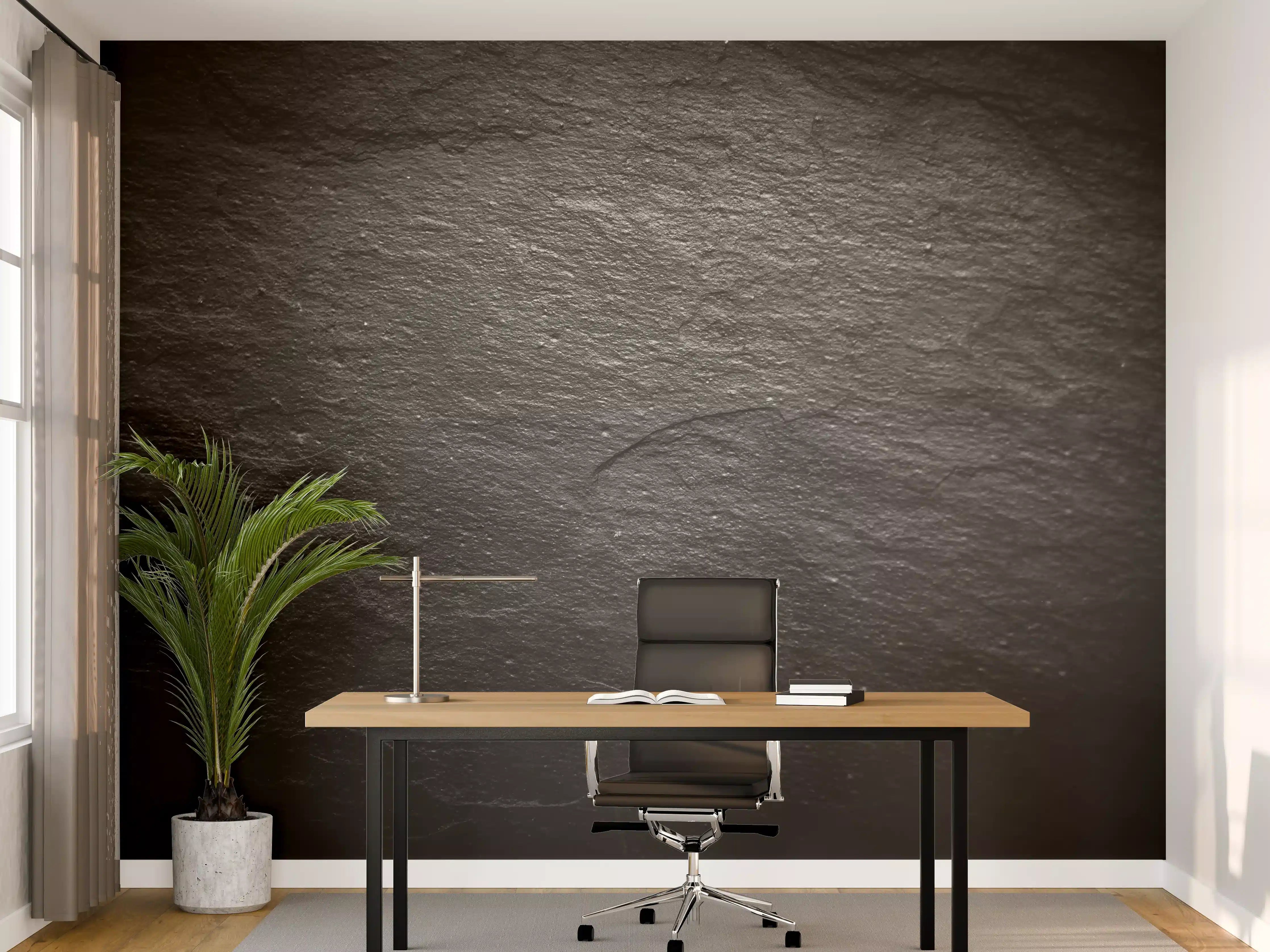 Büro Wandgestaltung - Schwarzer Schieferstein