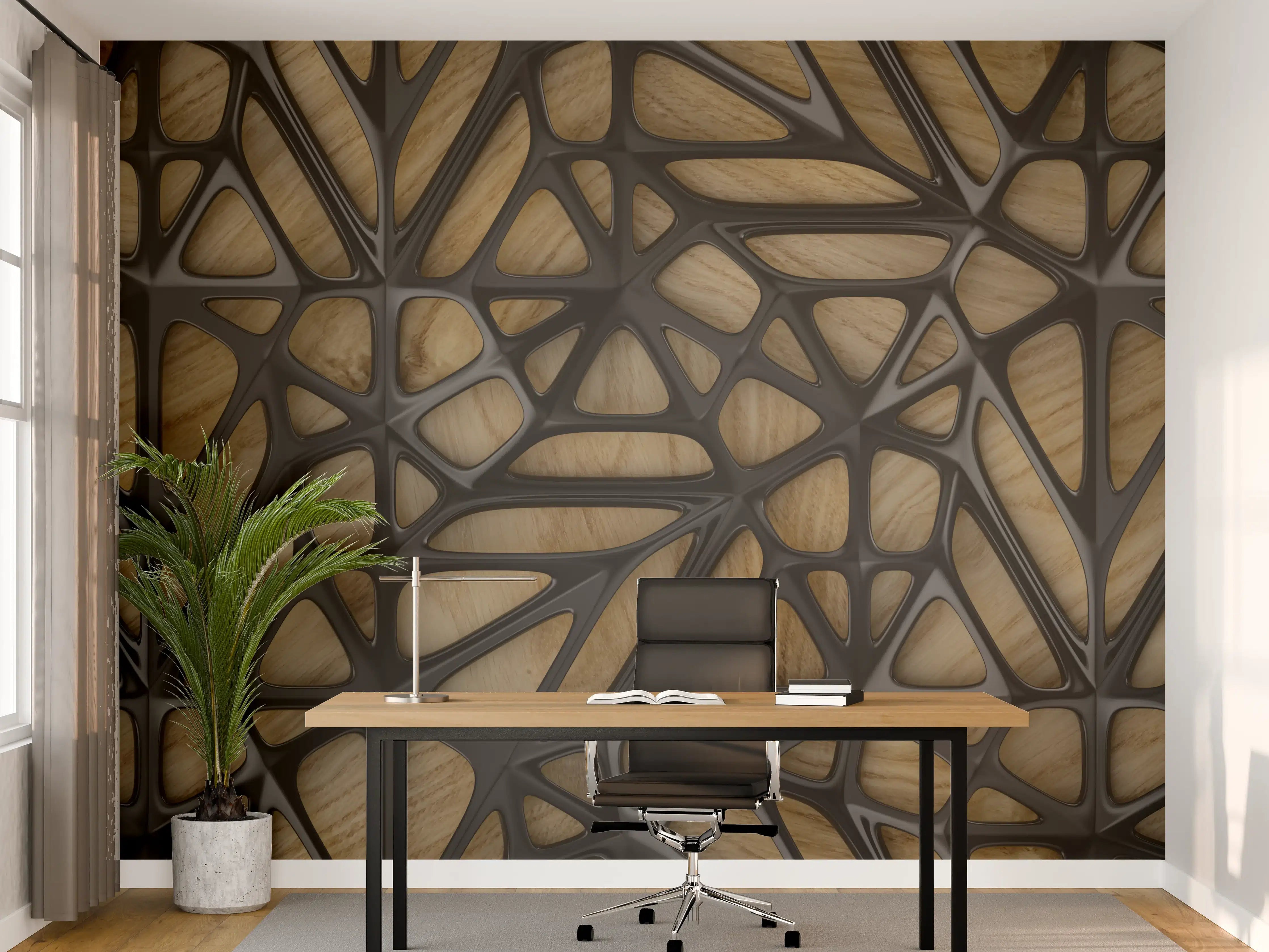 Büro Wandgestaltung - Schwarzes Gitter Muster