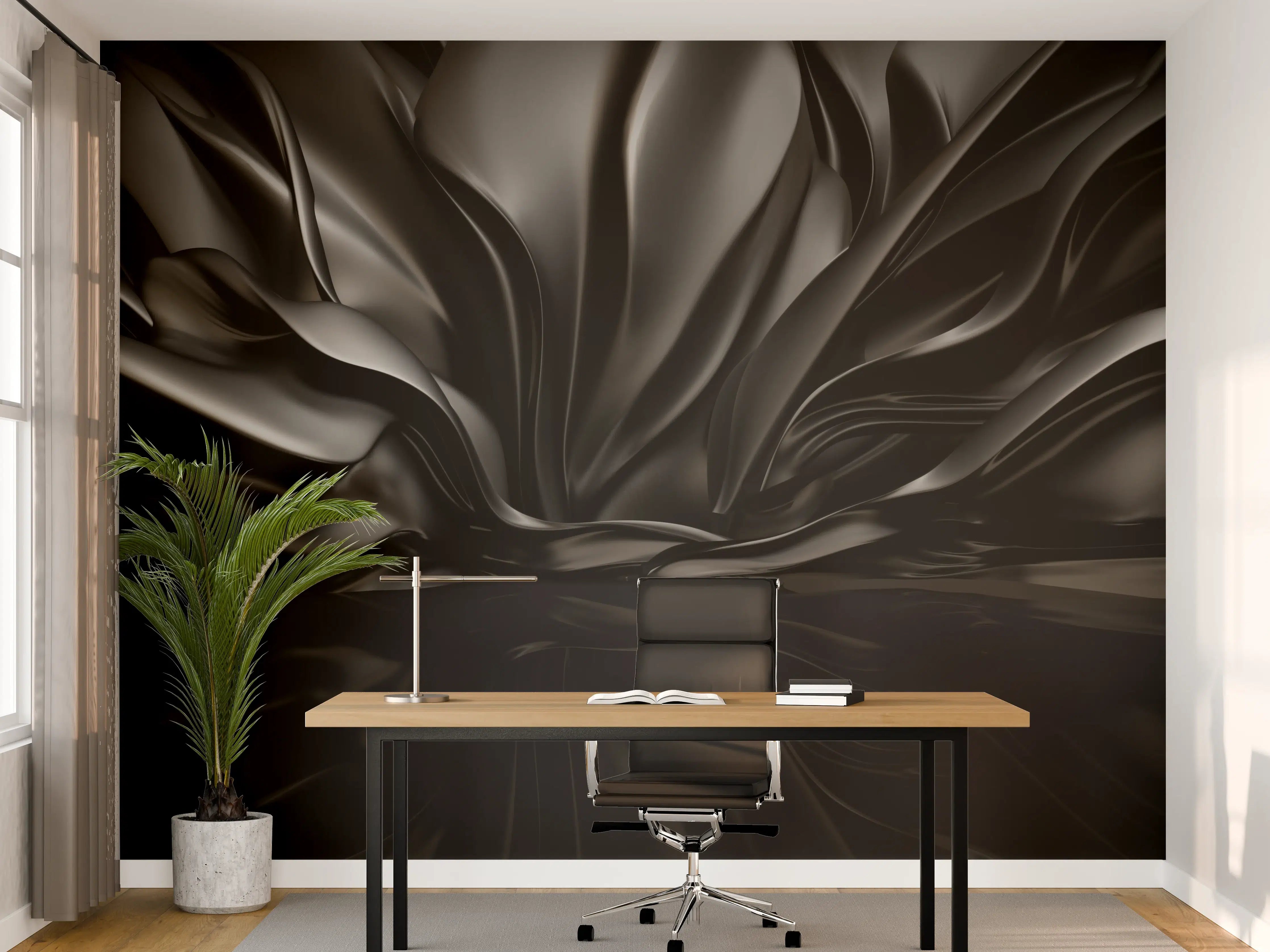 Büro Wandgestaltung - Schwarzes Wellenmuster