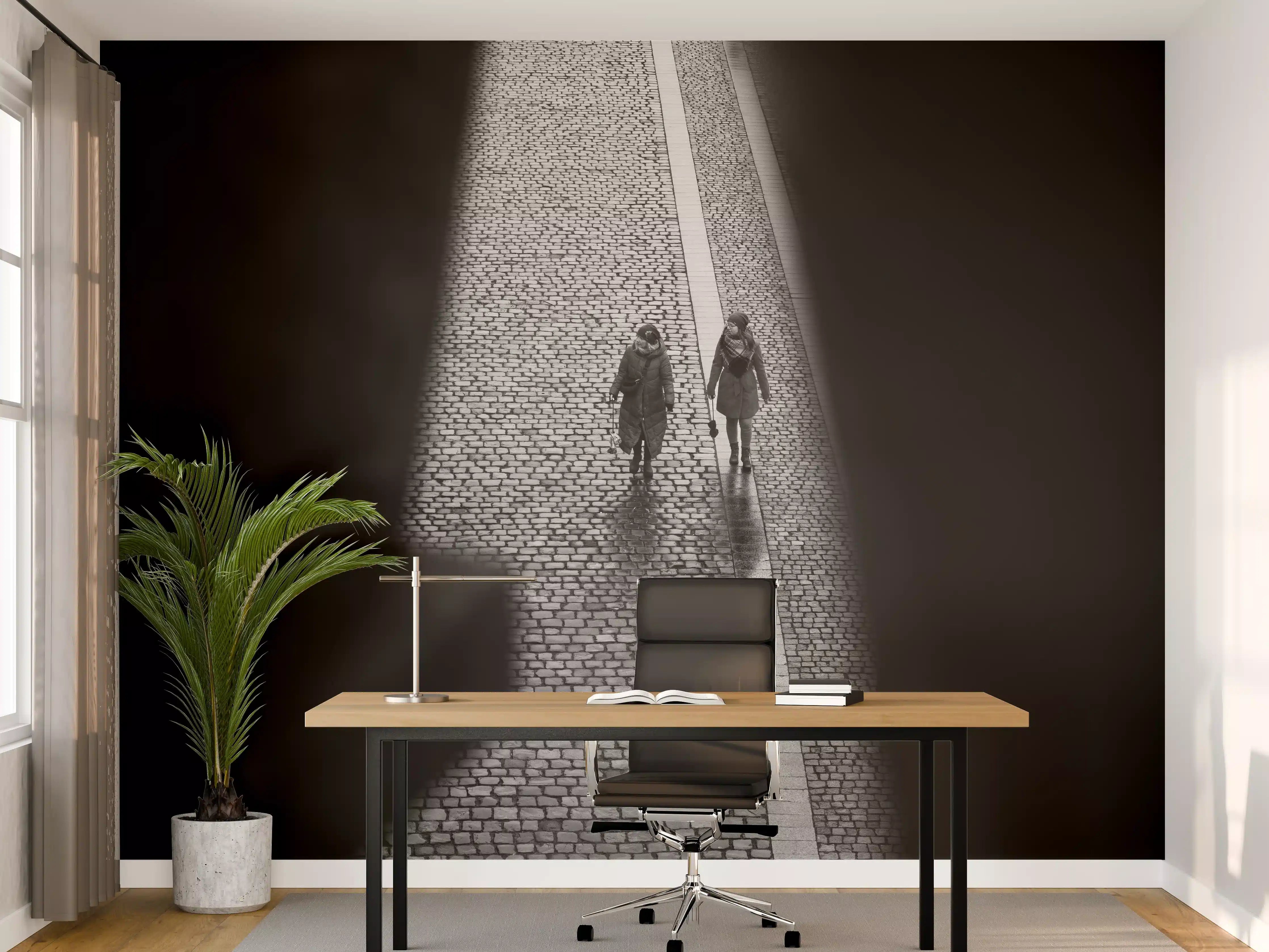 Büro Wandgestaltung - Schwarzweiß-Straßenszene Prag