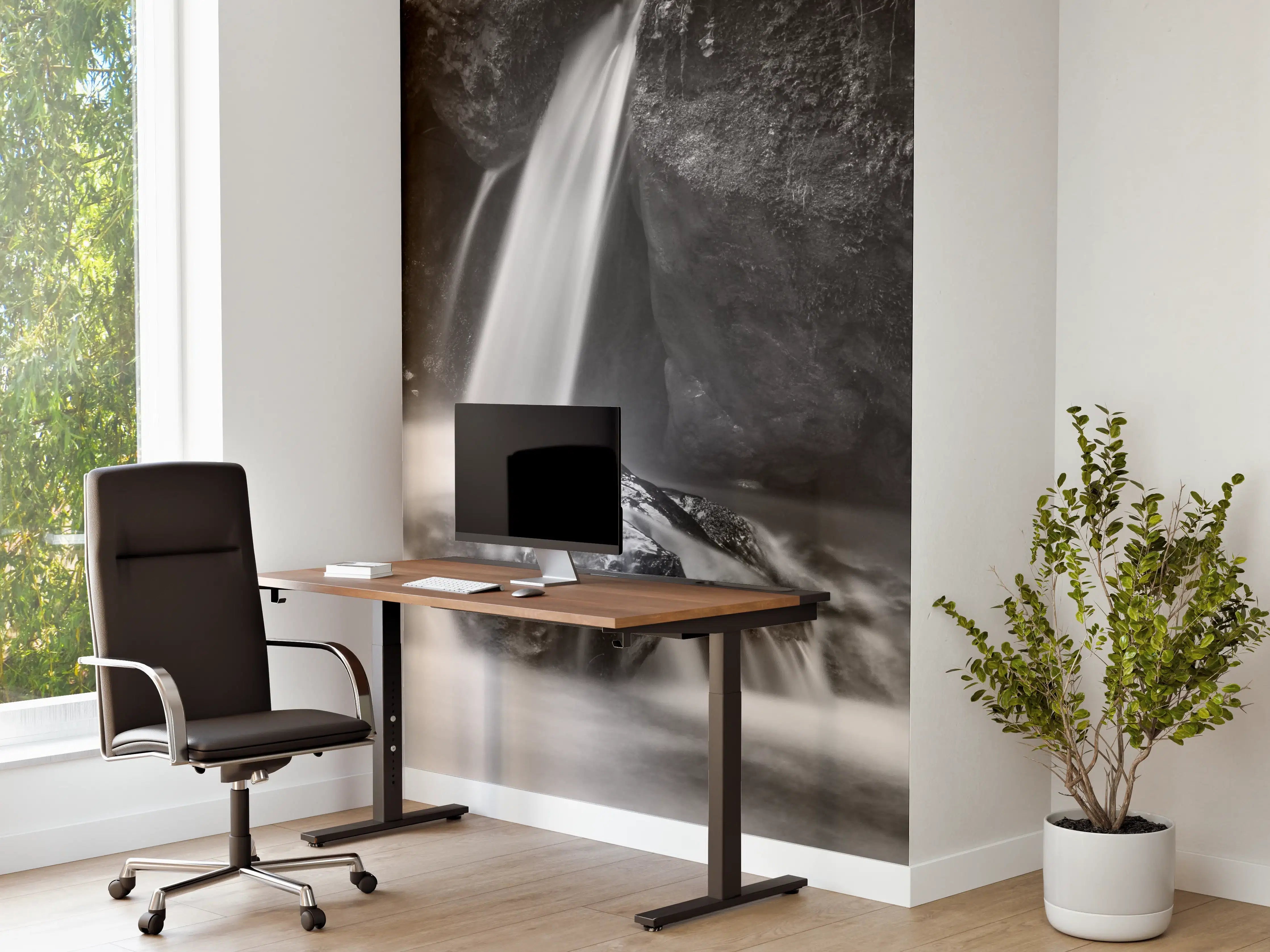 Büro Wandgestaltung - Schwarzweißer Wasserfall